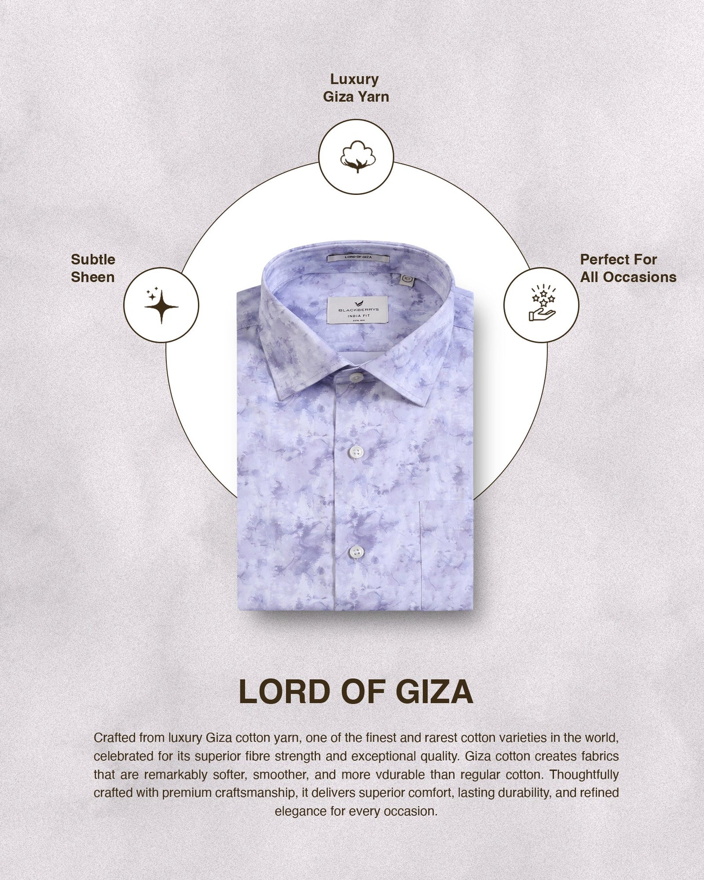 Lavender Abstract Printed Shirt - Piano