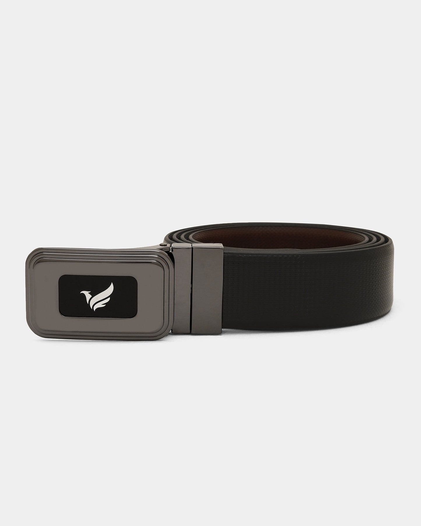 Leather Reversible Black & Brown Textured Belt - Apollo