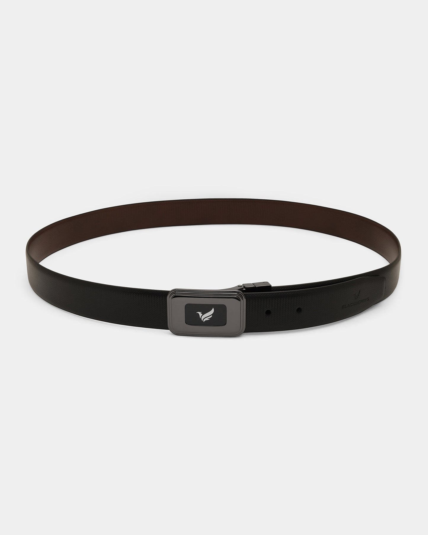 Leather Reversible Black & Brown Textured Belt - Apollo