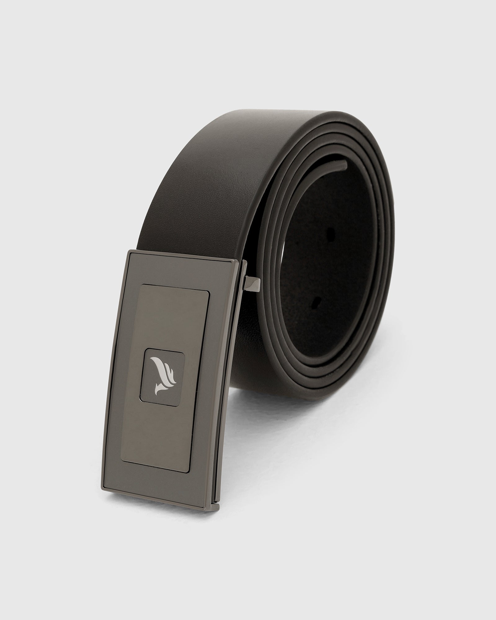 Leather Black Solid Belt - Visna