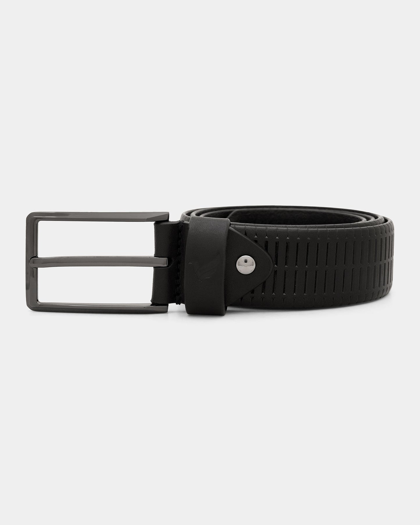 Leather Black Textured Belt - Adams