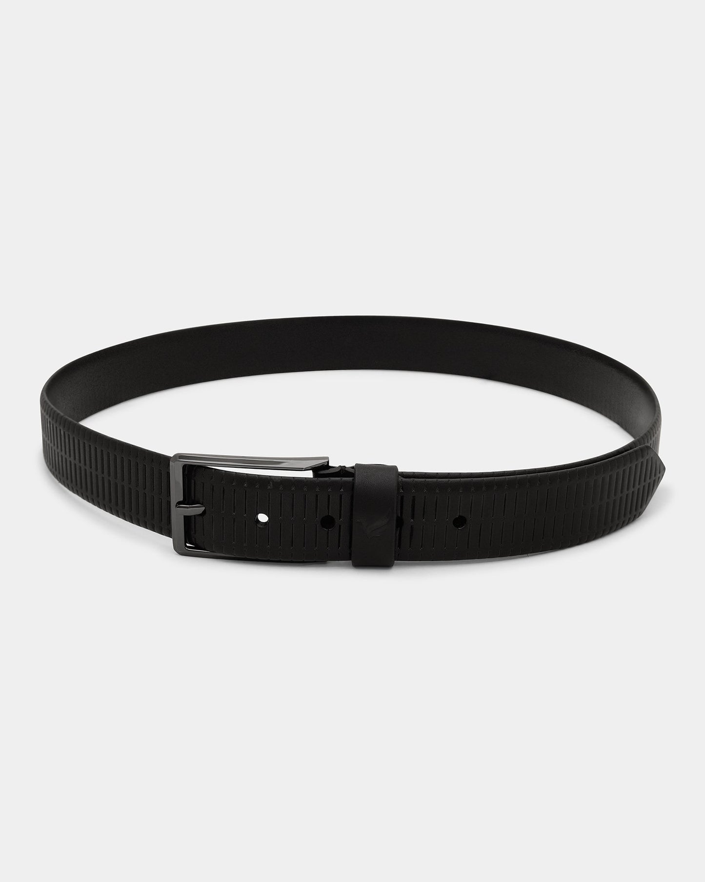 Leather Black Textured Belt - Adams