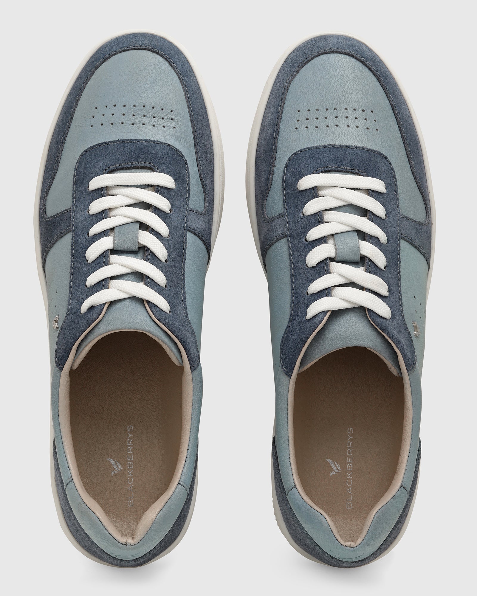 Leather Blue Solid Sneakers - Venice