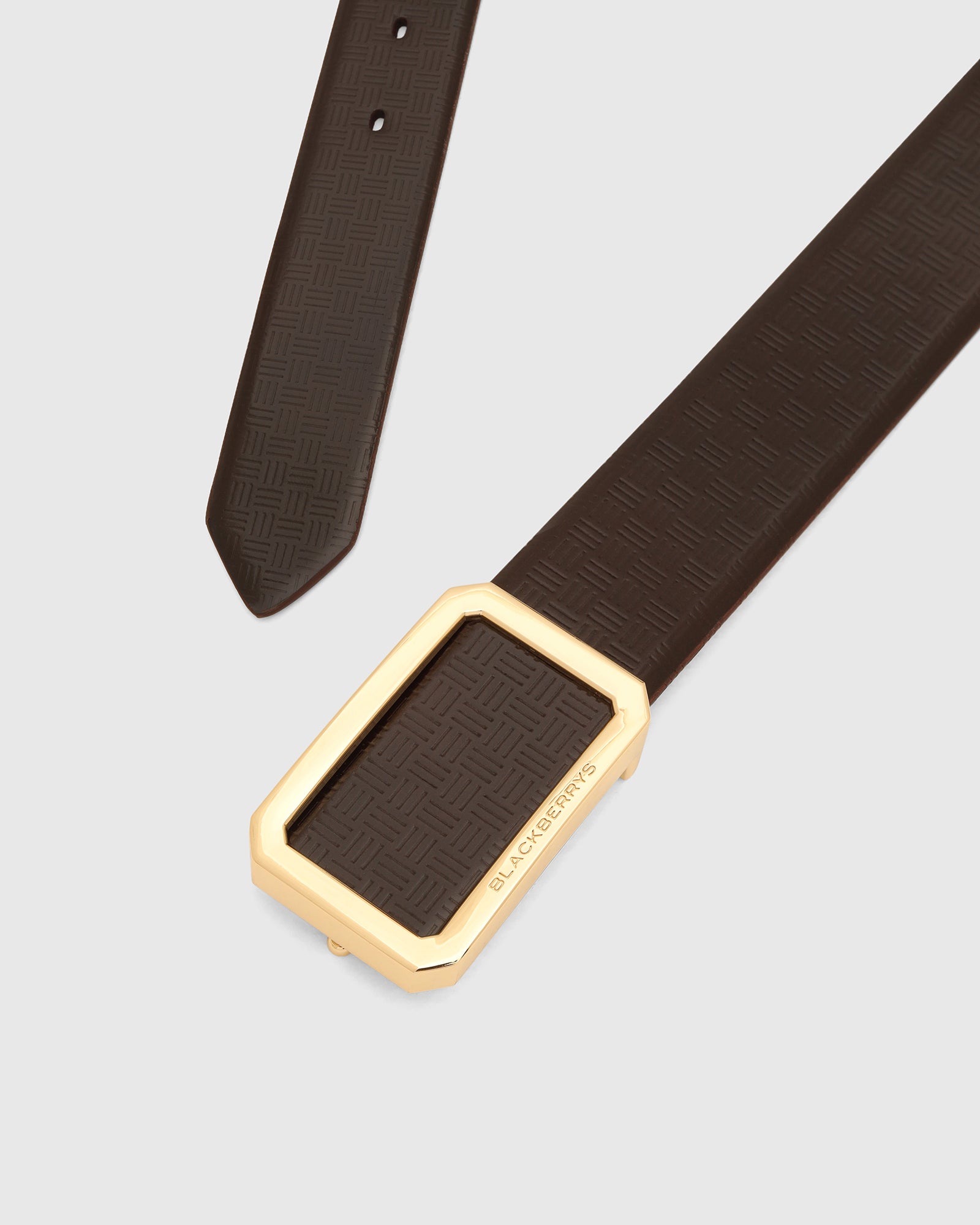 Leather Brown Textured Belt - 9Veran