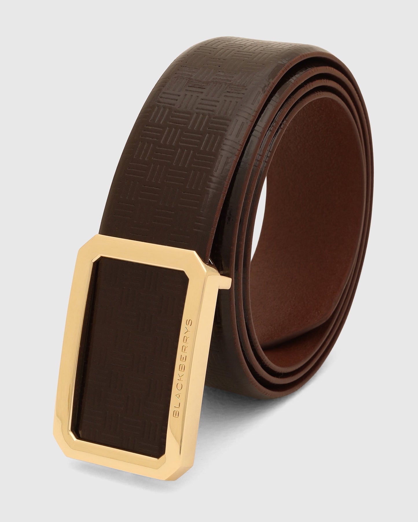 Leather Brown Textured Belt - 9Veran