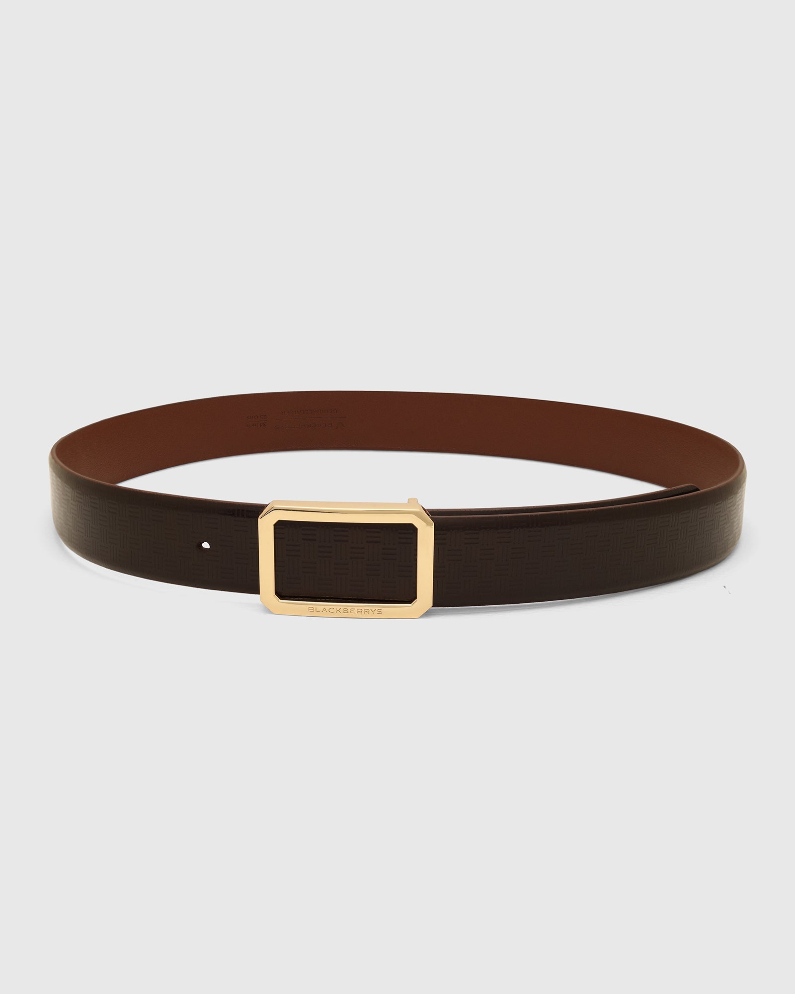 Leather Brown Textured Belt - 9Veran