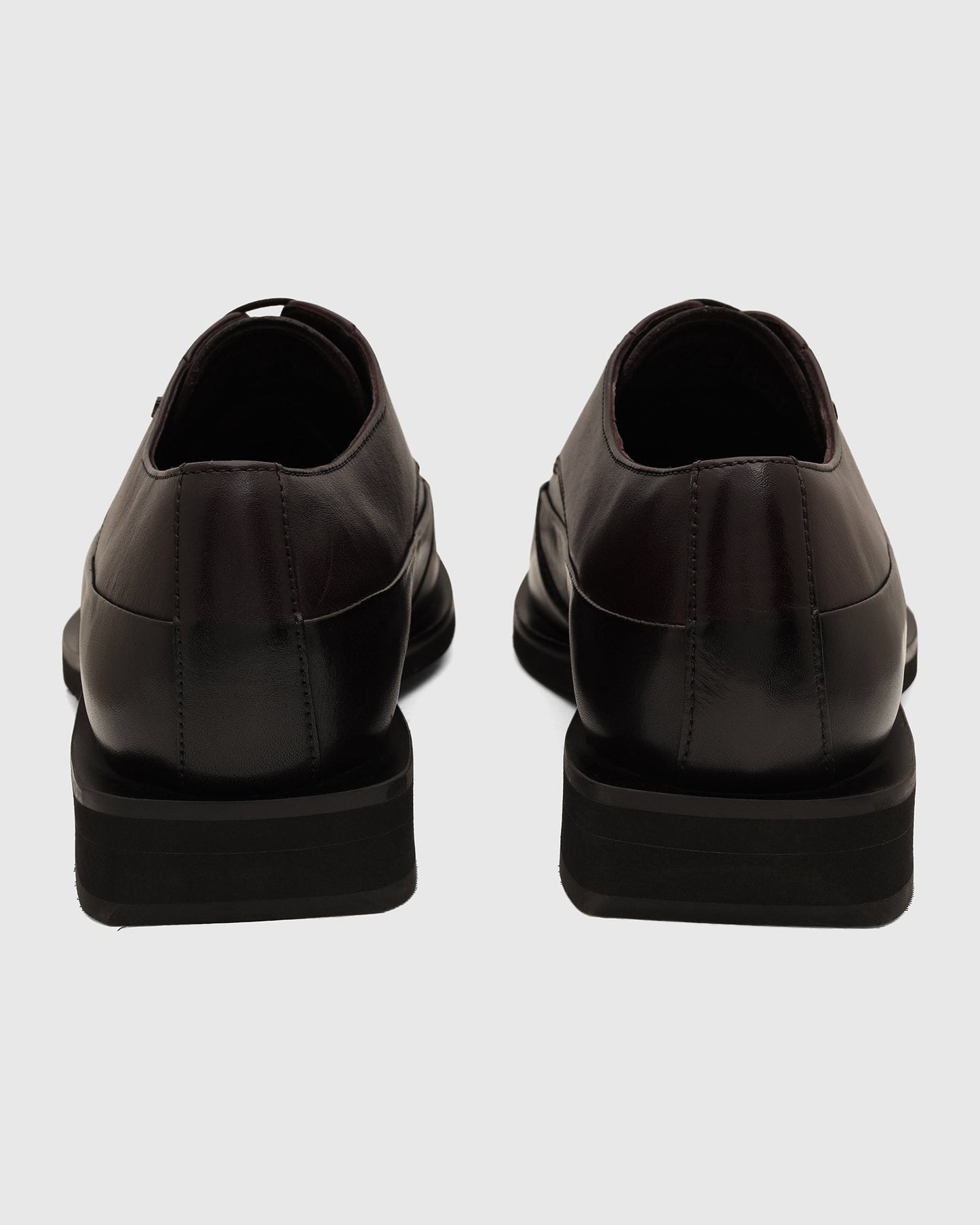 Leather Burgandy Solid Oxford Shoes - Vistara
