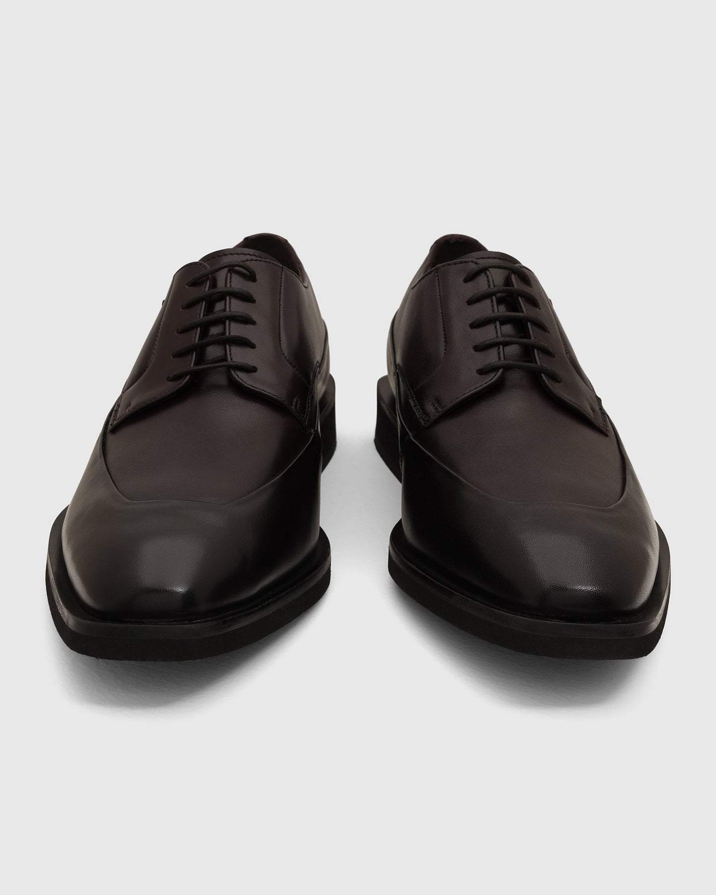 Leather Burgandy Solid Oxford Shoes - Vistara