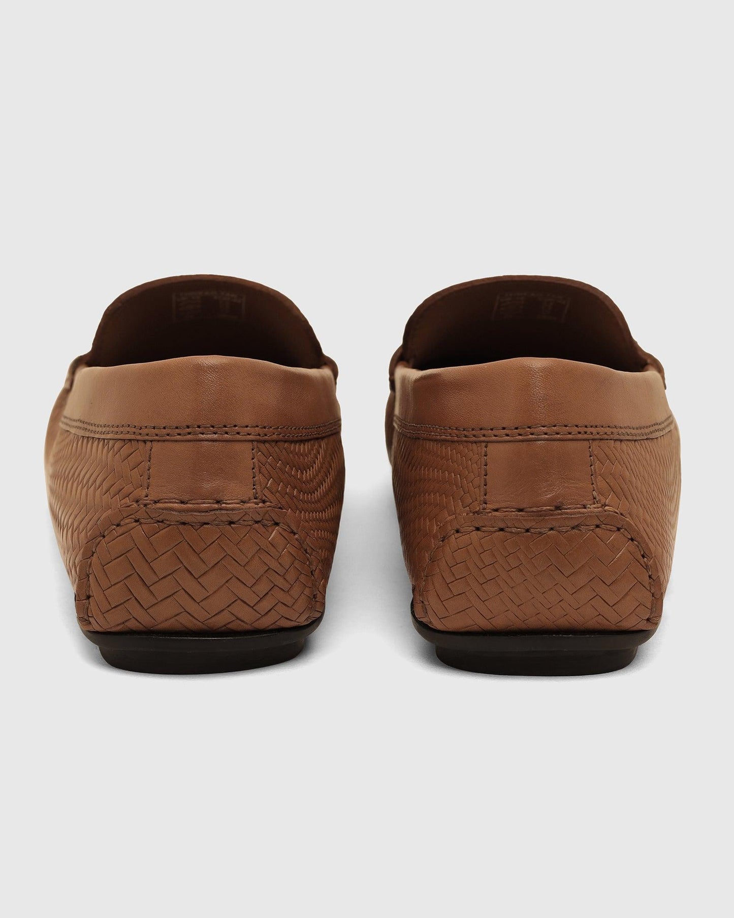 Leather Casual Tan Textured Loafers Shoes - Thread
