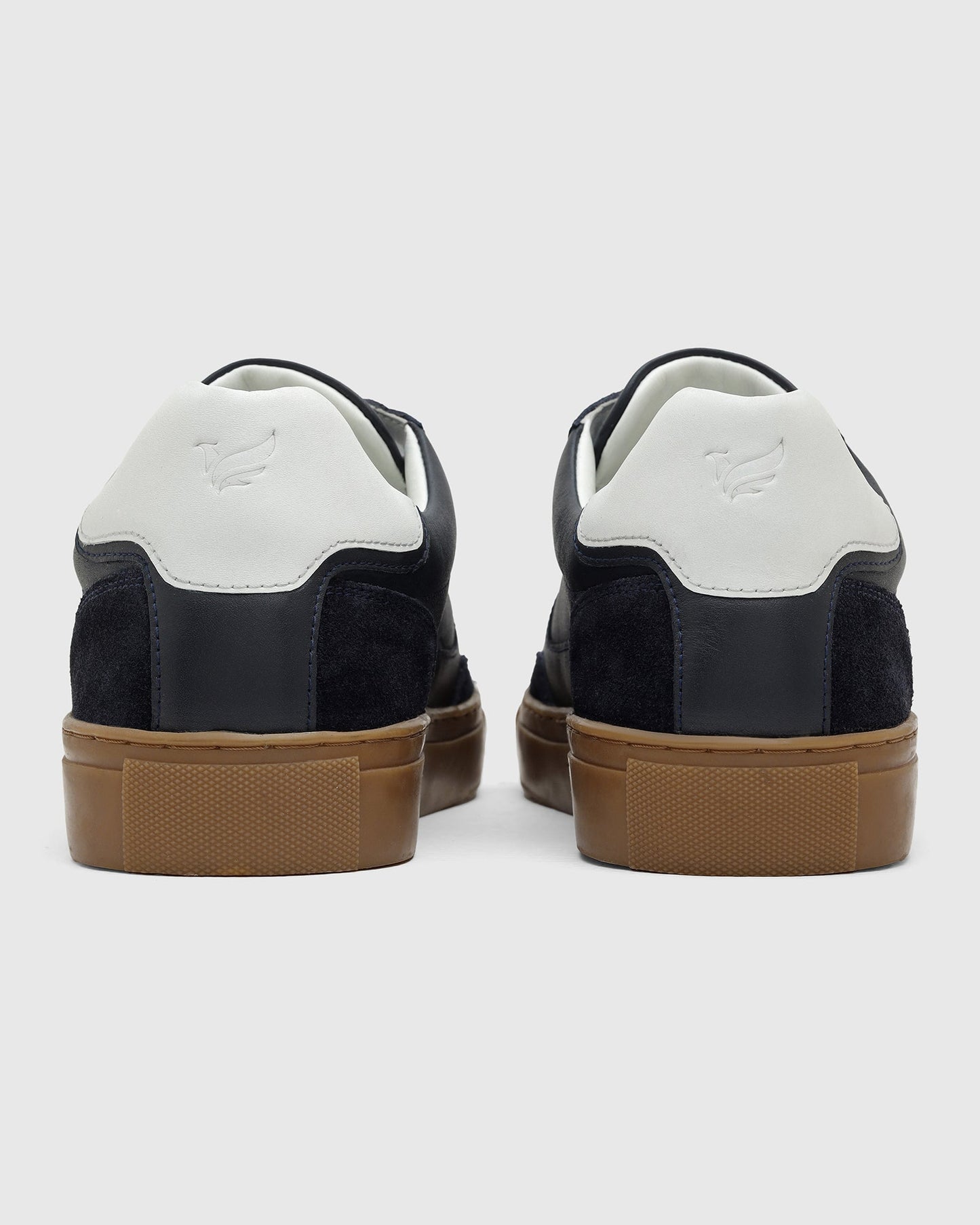 Leather Navy Solid Sneakers - Viva