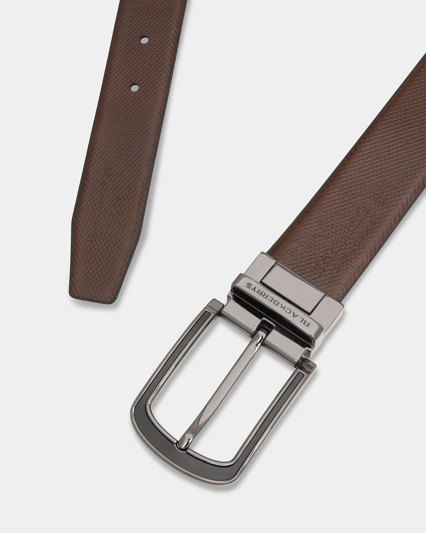 Leather Reversible Black & Brown Textured Belt - Aplite