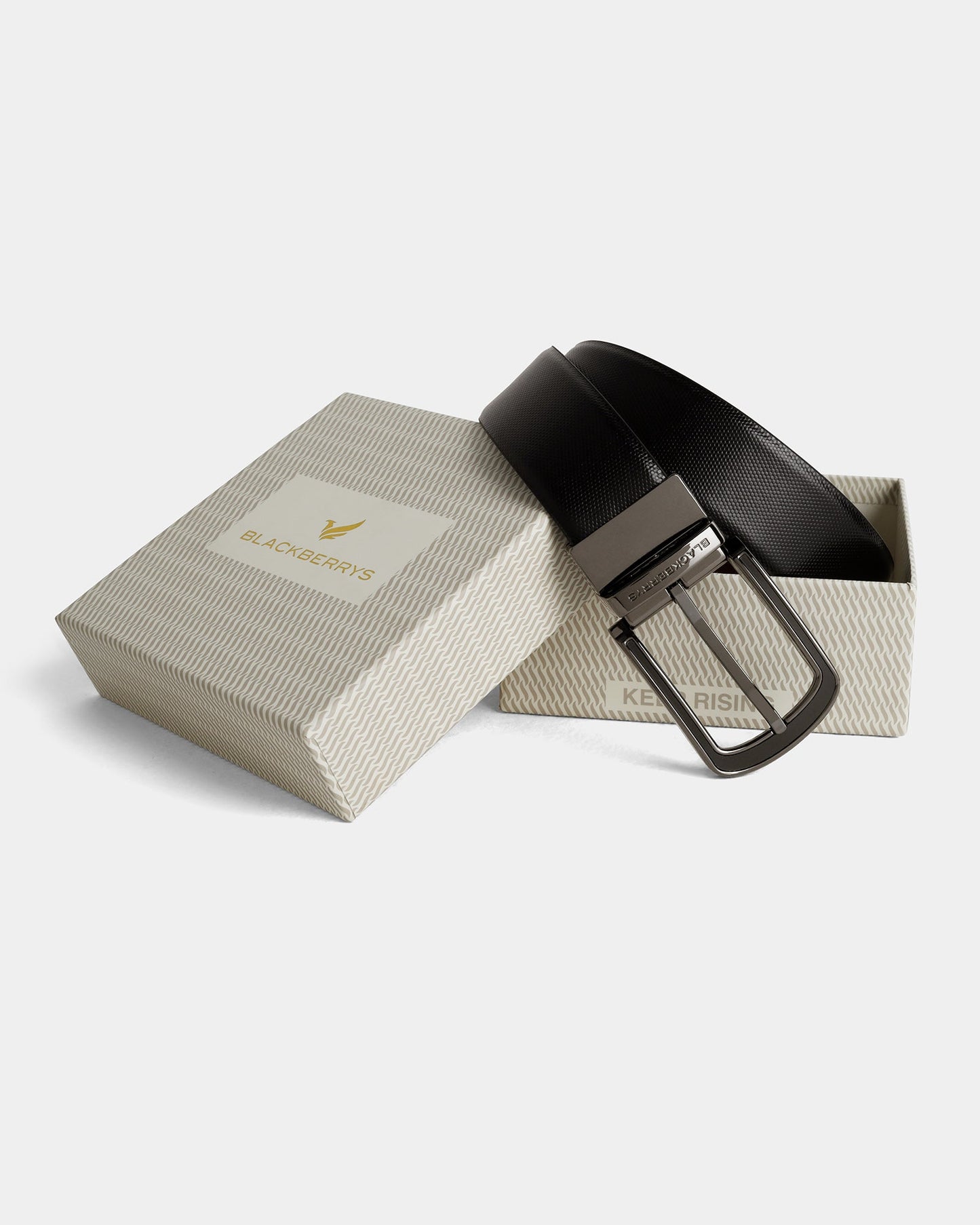 Leather Reversible Black & Brown Textured Belt - Aplite