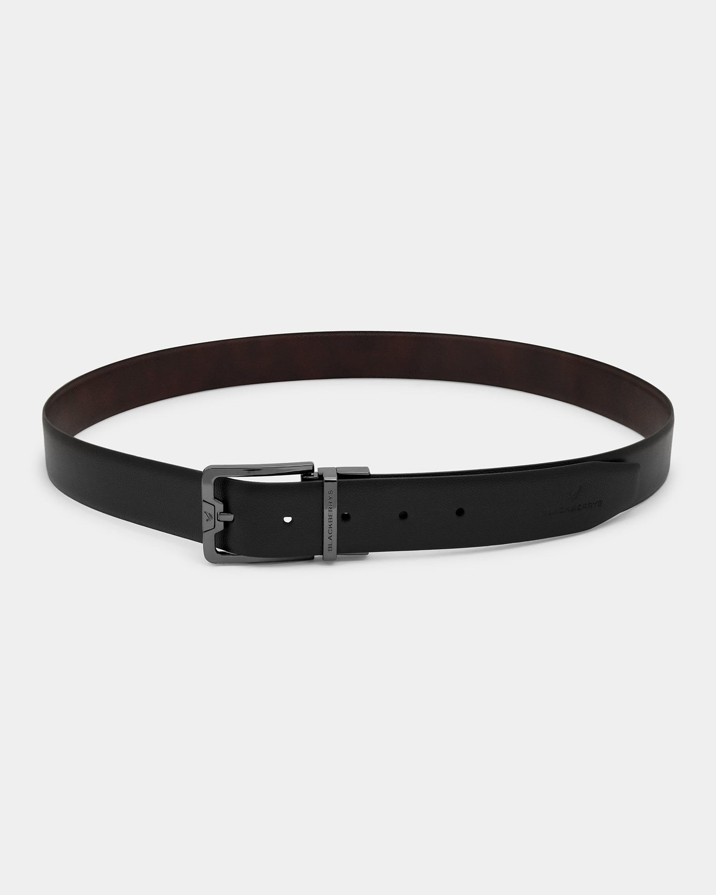 Leather Reversible Black & Burgandy Textured Belt - Arizona