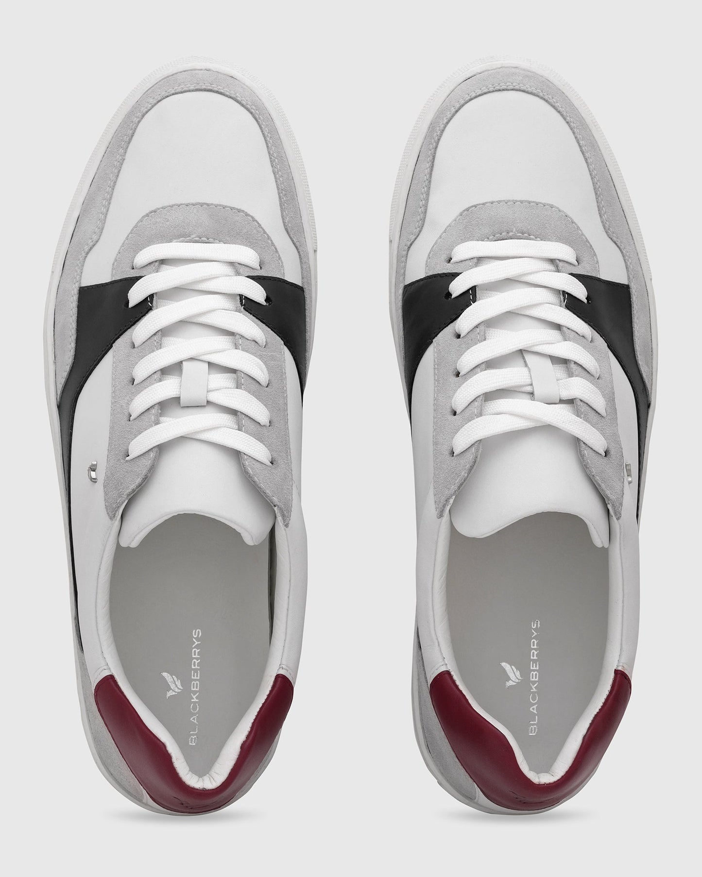 Leather White Solid Sneakers - Viva