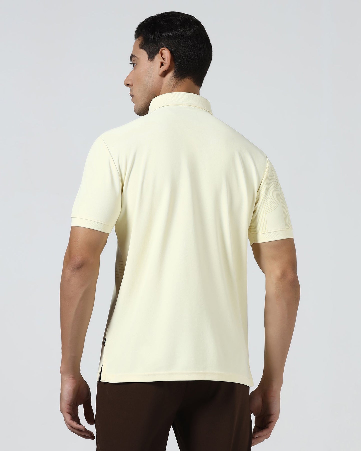 Lemon Yellow TechPro Printed Polo - Neville