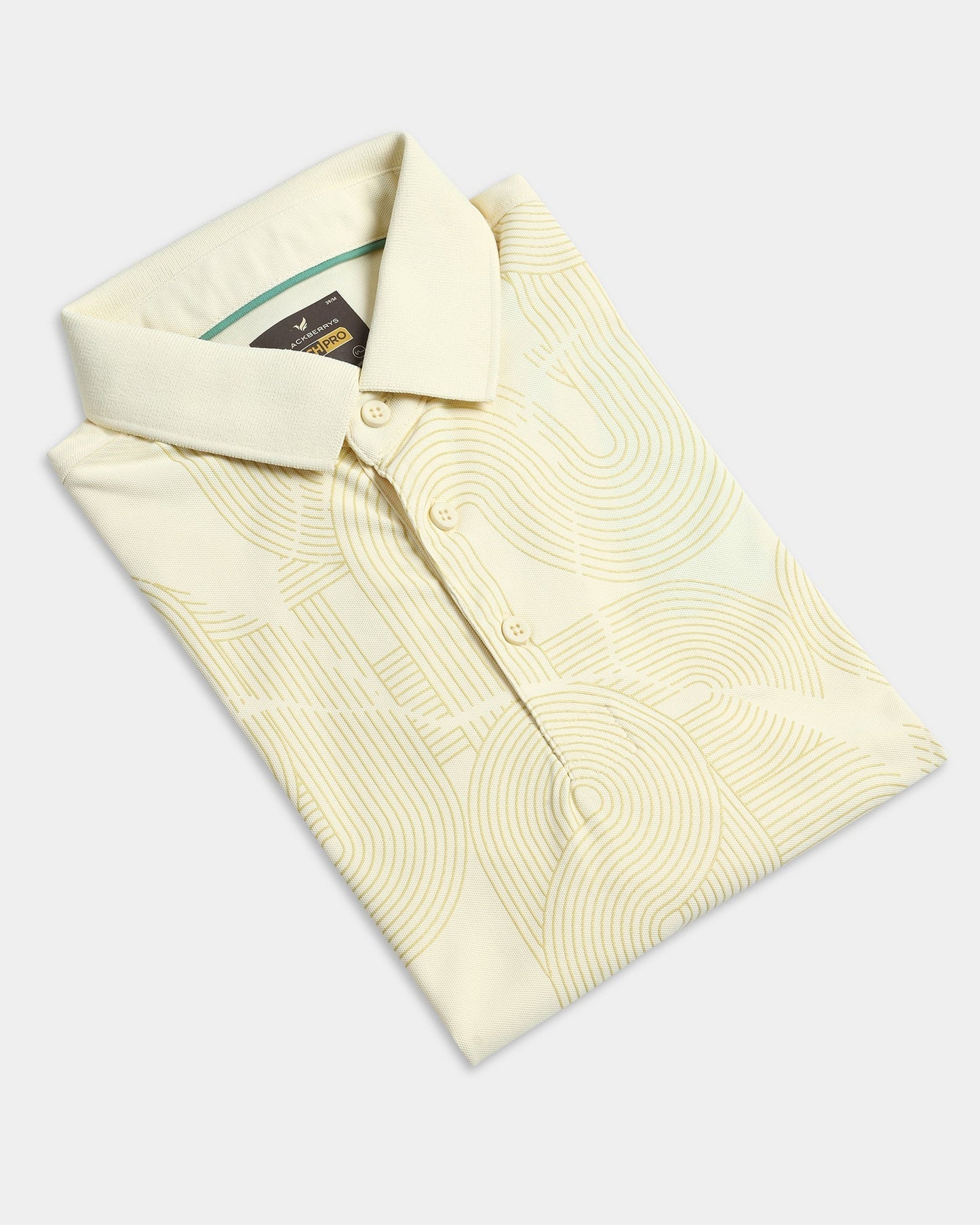Lemon Yellow TechPro Printed Polo - Neville