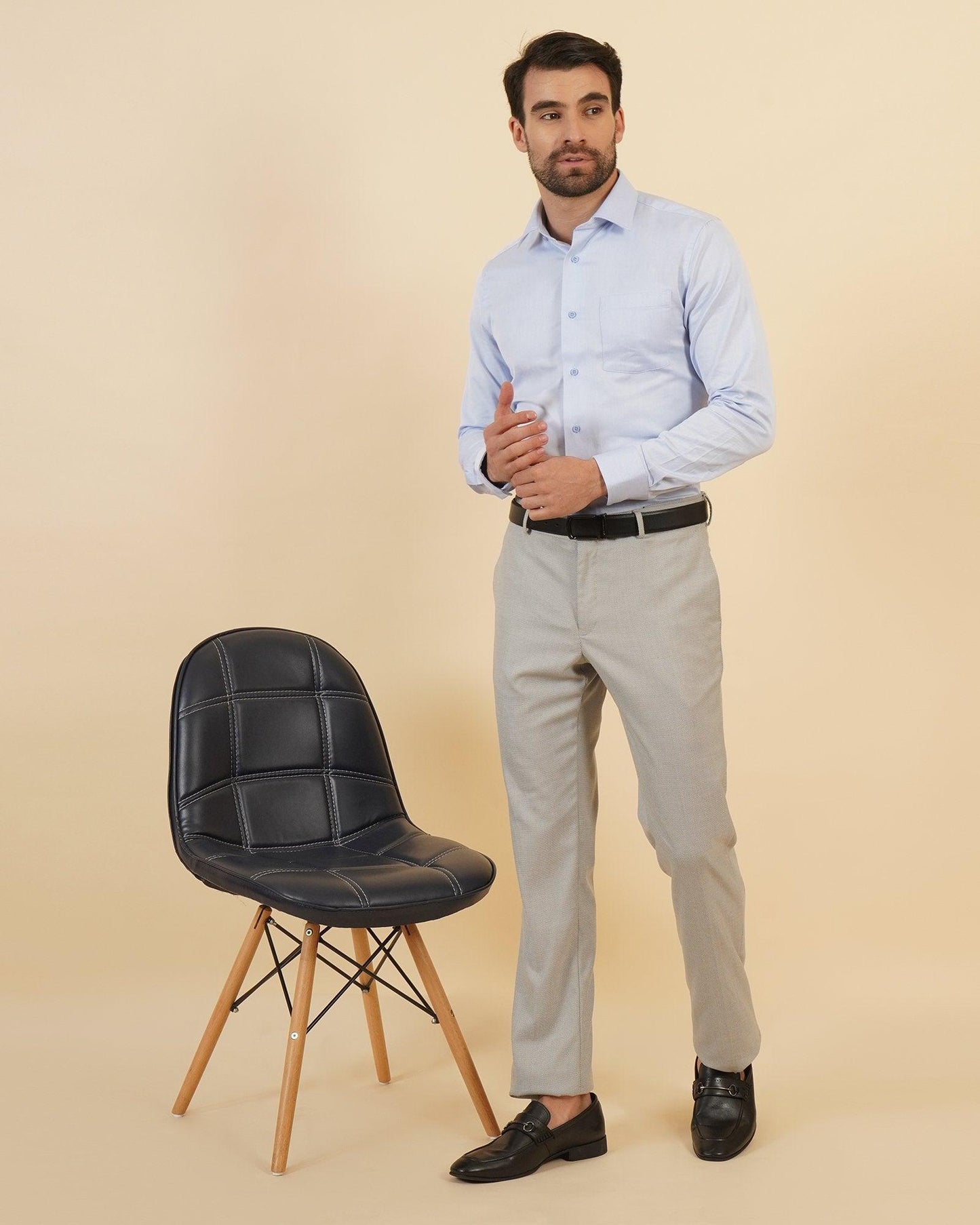 Leon Formal Classic Trouser In Light Grey (B91 Fit) - blackberrys-clothing