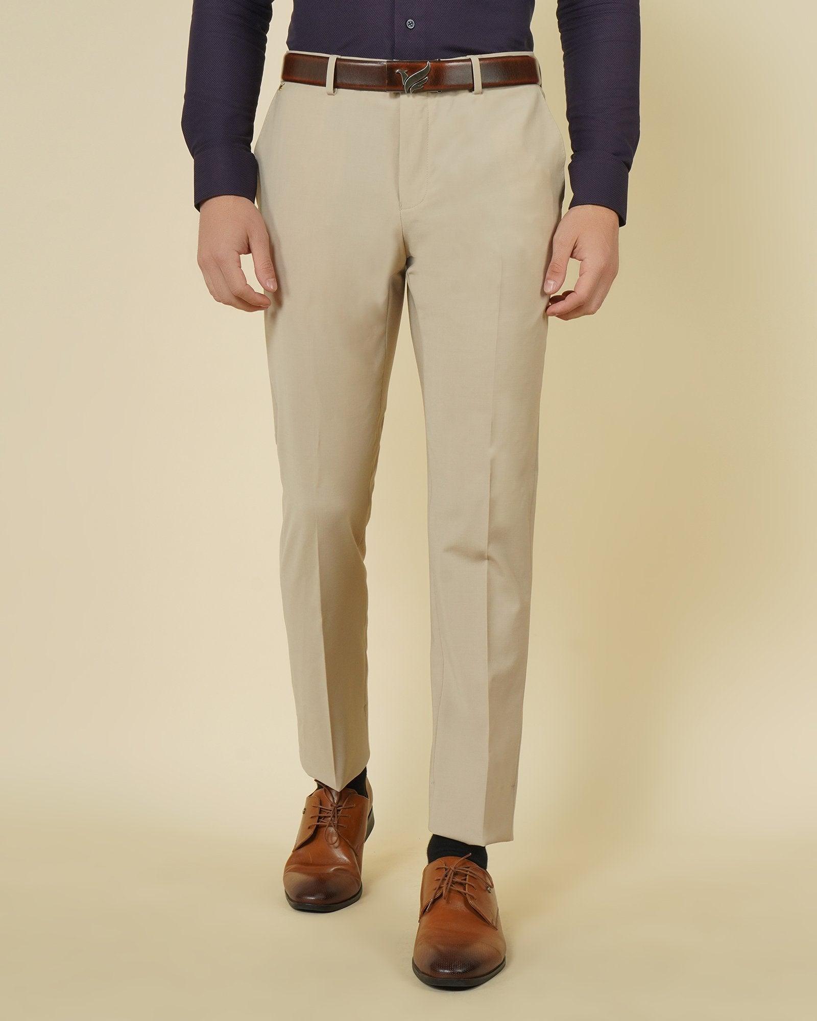 Lewis Formal Premium Stretch Trouser In Beige (B95 Fit)