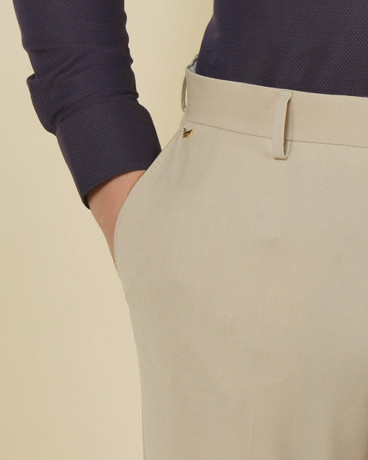 Lewis Formal Premium Stretch Trouser In Beige (B95 Fit) - blackberrys-clothing