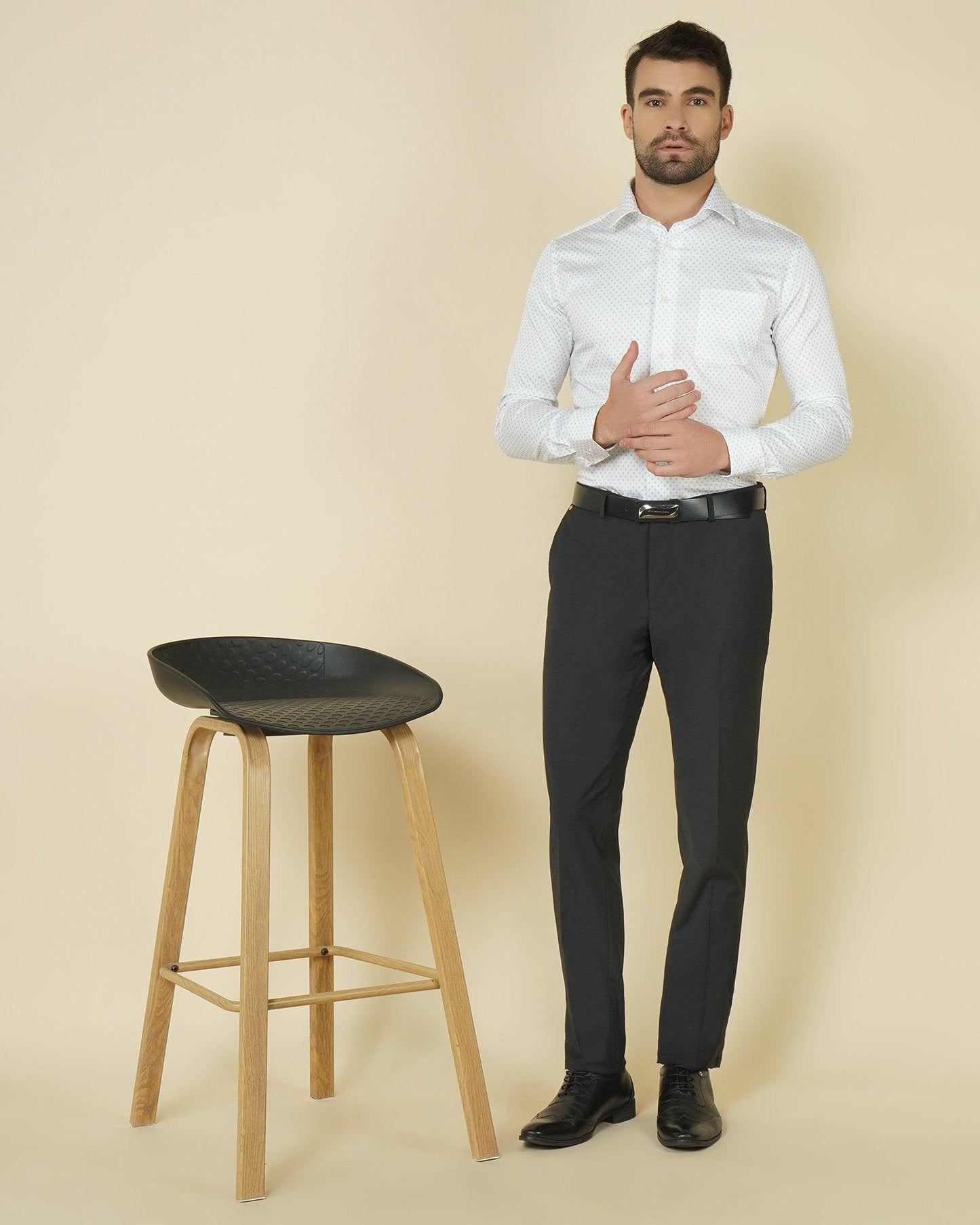 Lewis Formal Premium Stretch Trouser In Black (B95 Fit) - blackberrys-clothing