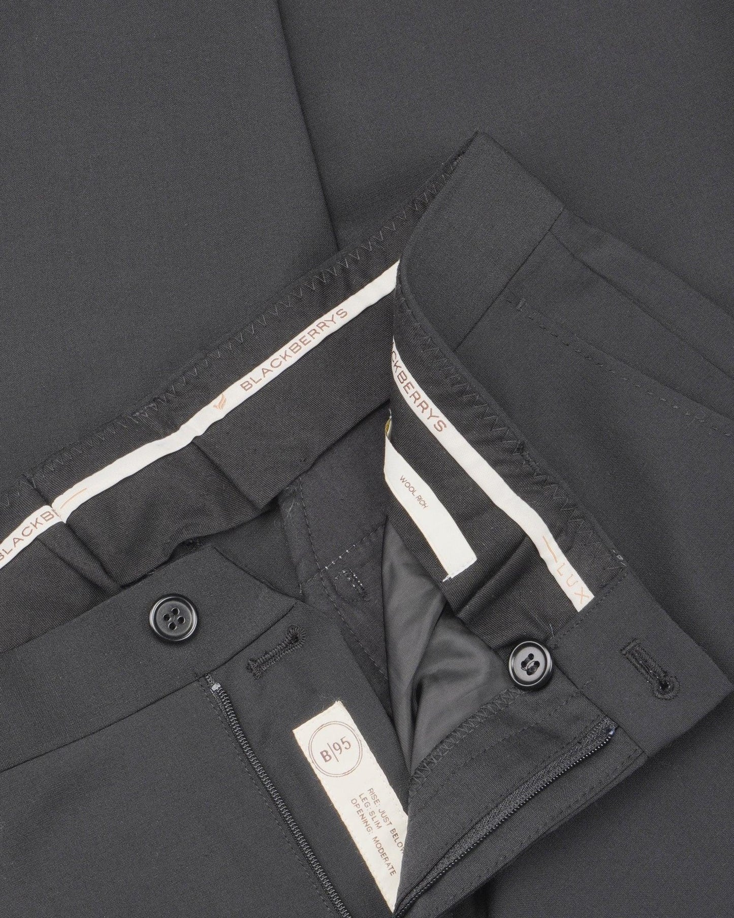 Lewis Formal Premium Stretch Trouser In Black (B95 Fit) - blackberrys-clothing