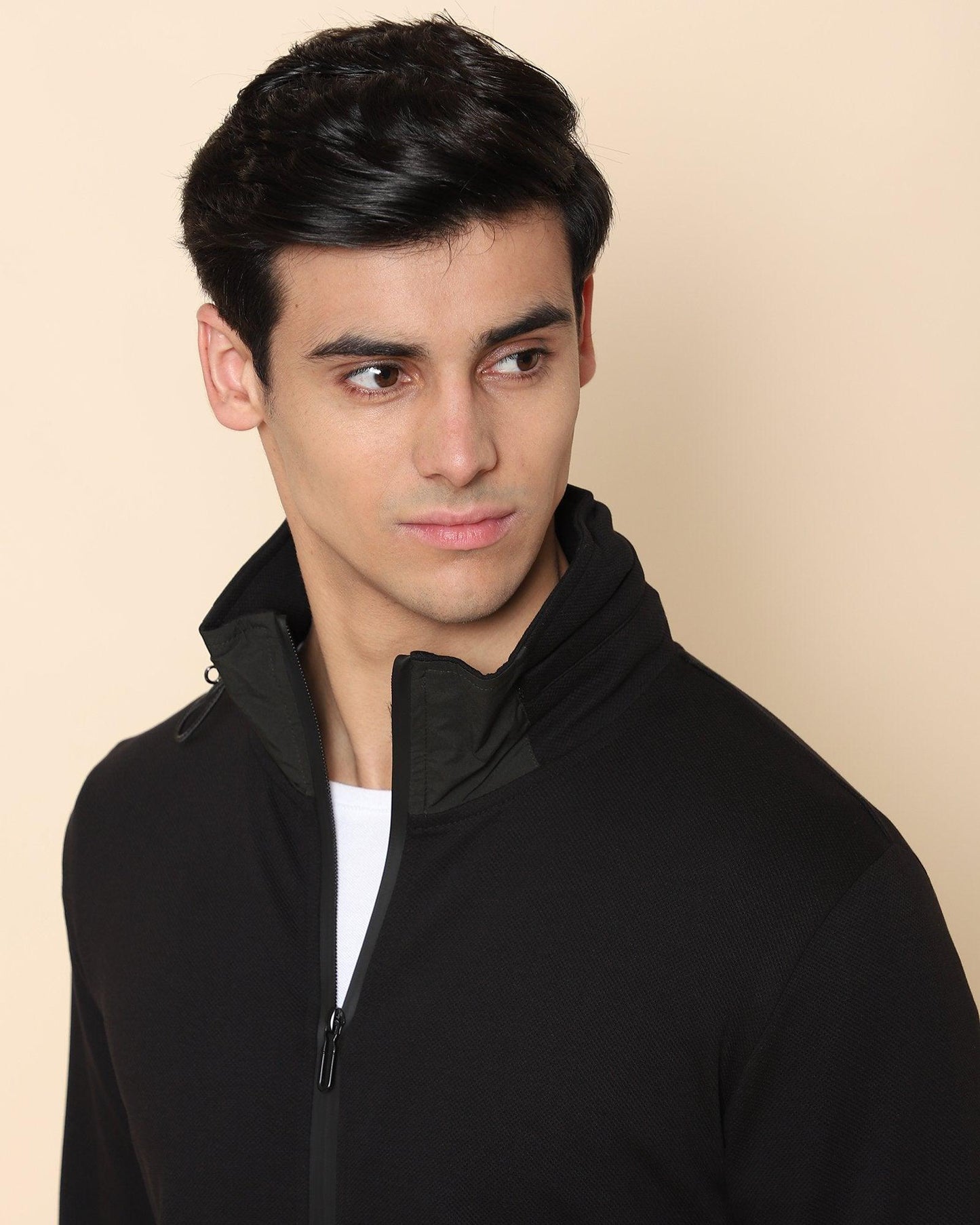 Lich Solid Sweat Shirt In Black - blackberrys-clothing