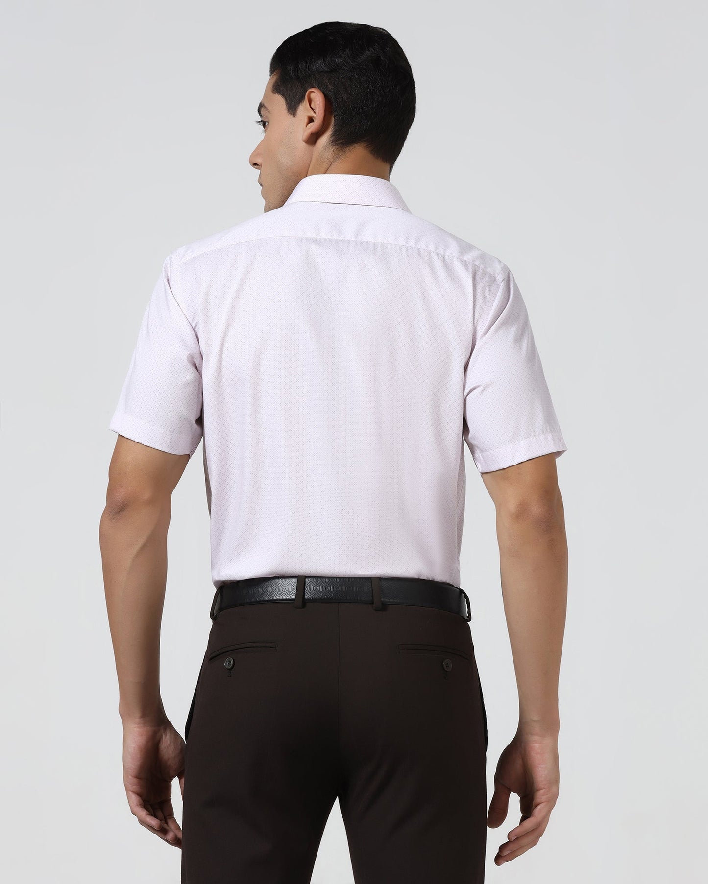 Light Pink Half Sleeve Printed Shirt - Cube