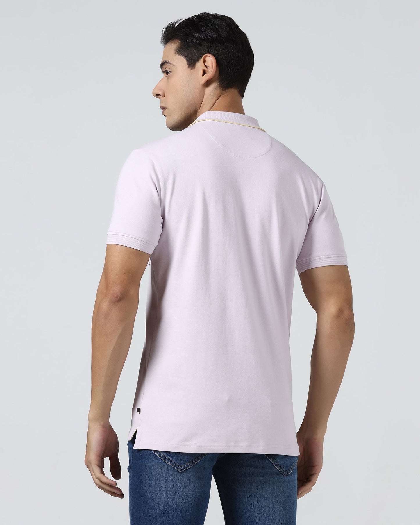Light Purple Solid Polo - Aesun