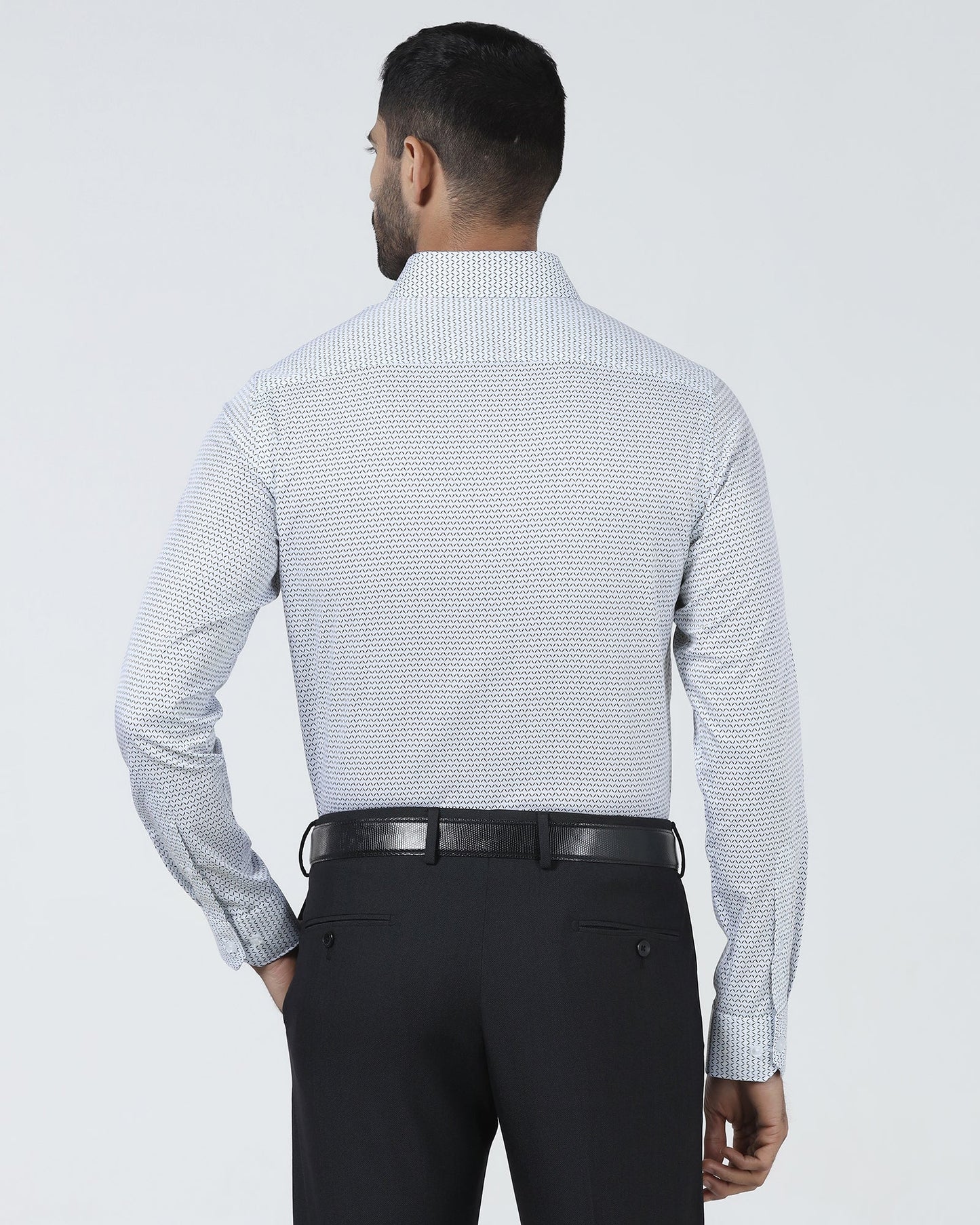 Light Blue Unwrinkle Printed Shirt - Everest