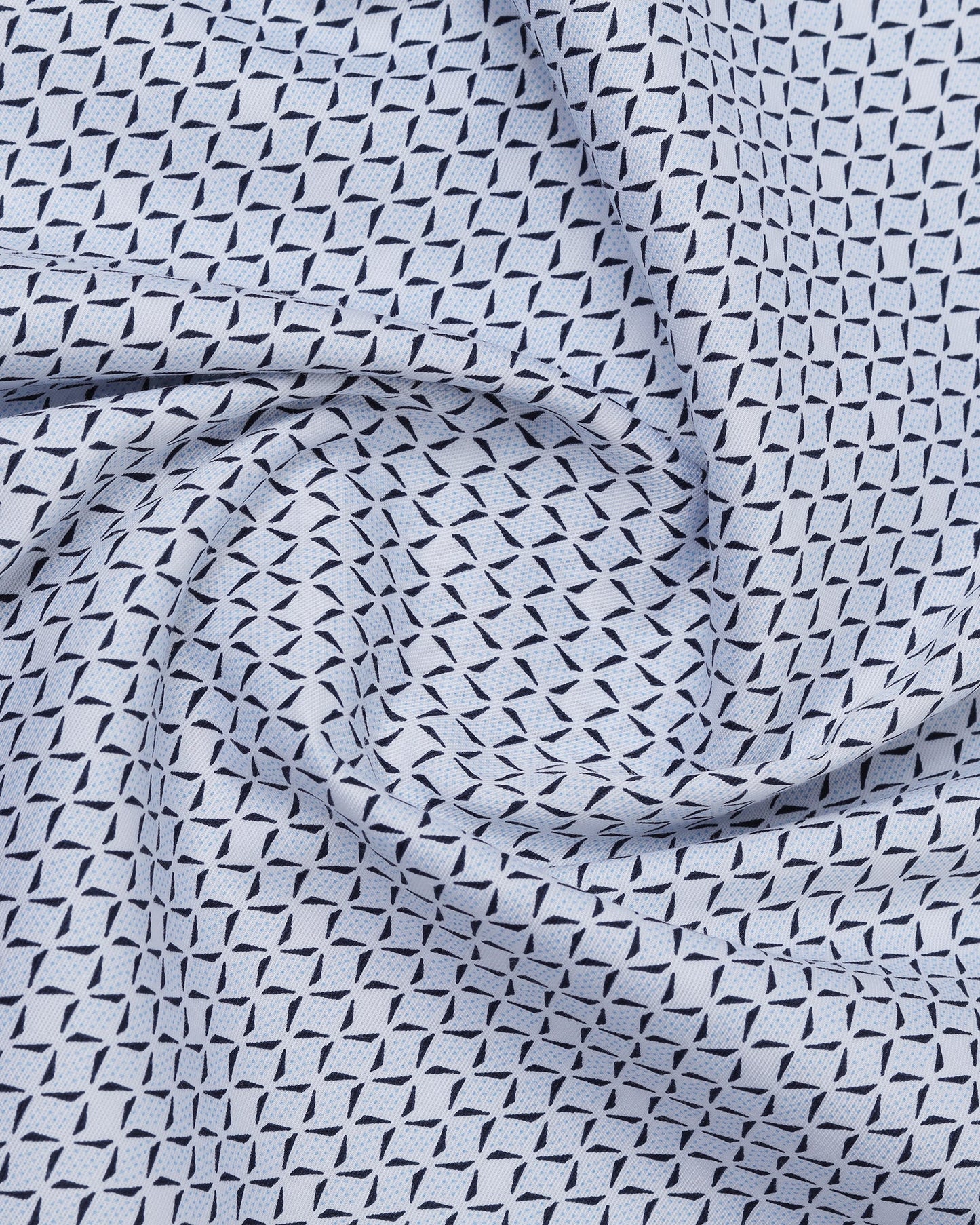 Light Blue Unwrinkle Printed Shirt - Everest