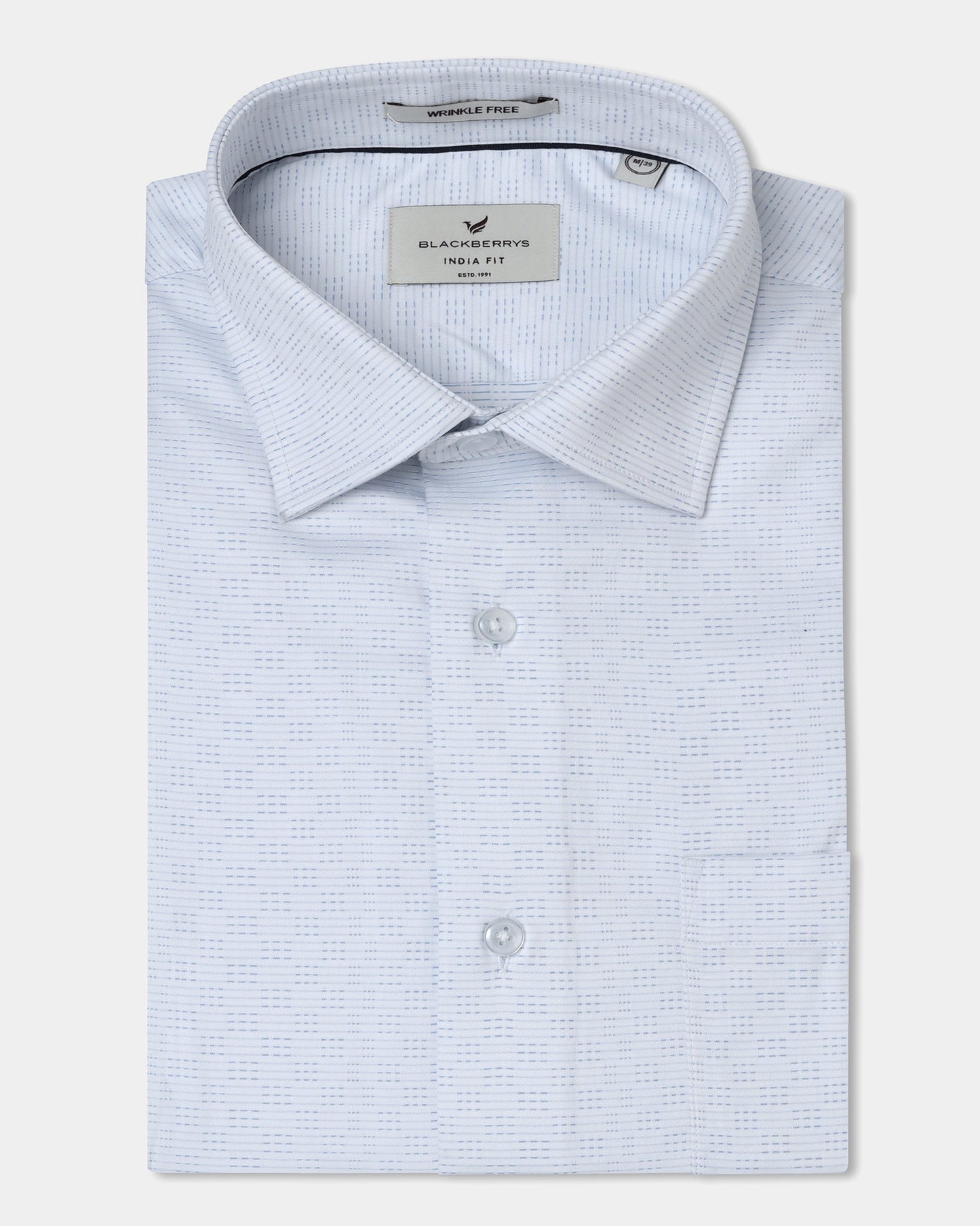 Light Blue Unwrinkle Textured Shirt - Easton
