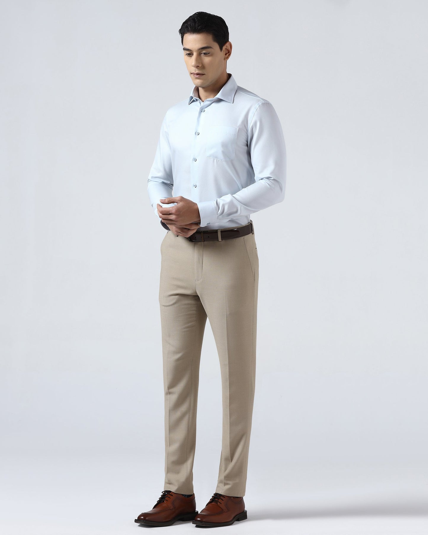 Light Blue Non Iron Textured Shirt - P31