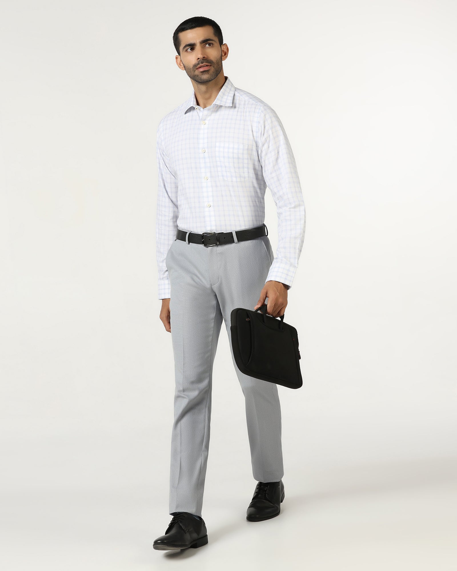 Light Blue Textured Trouser - Templeton
