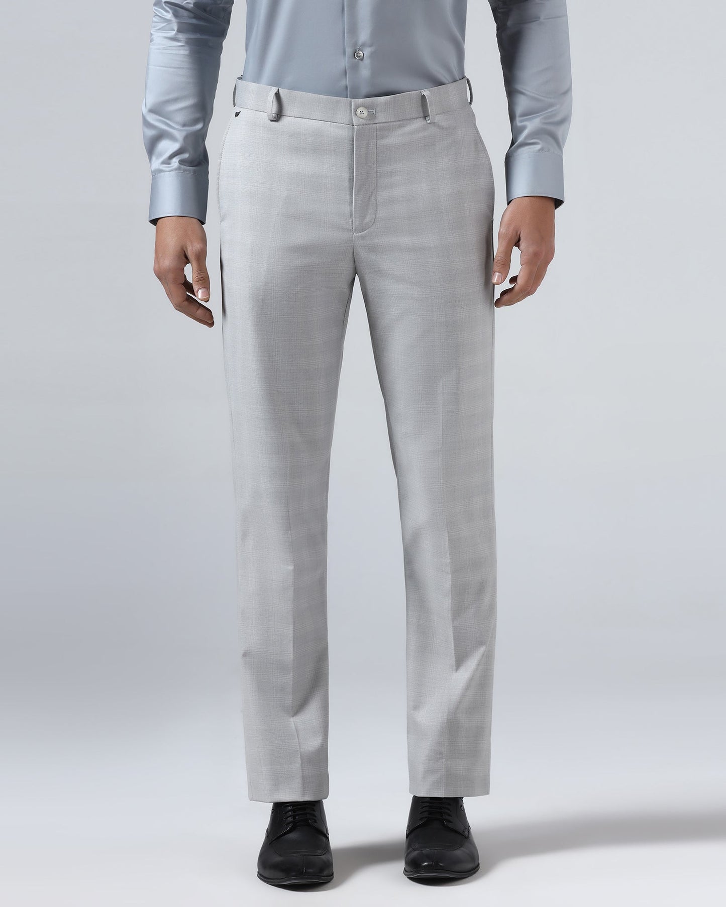 Light Grey Check Trouser - Rogers