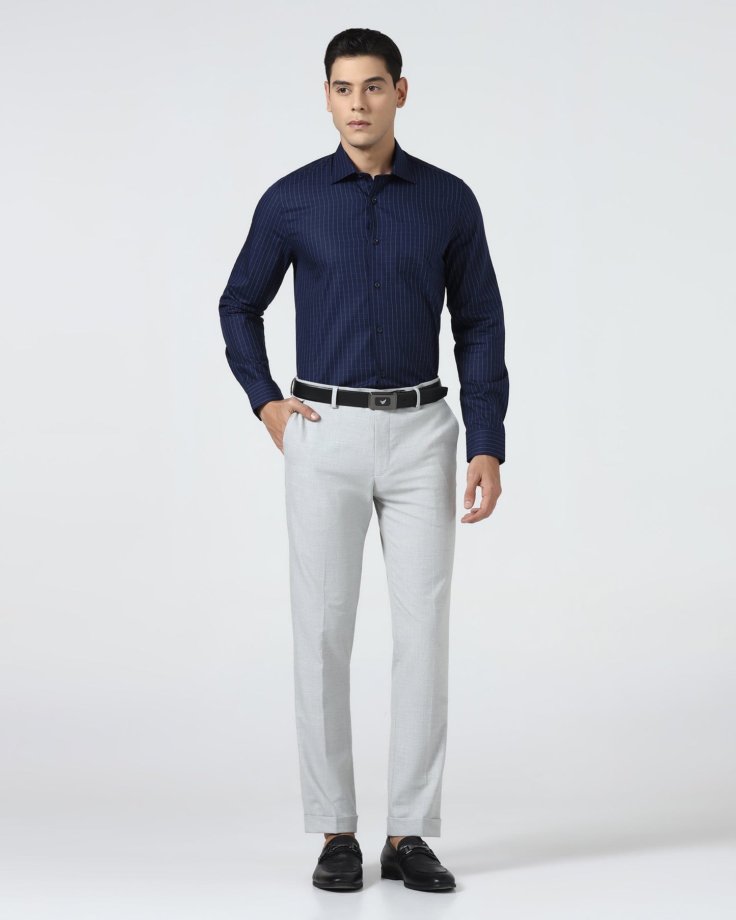 Light Grey Solid Trouser - Arnold