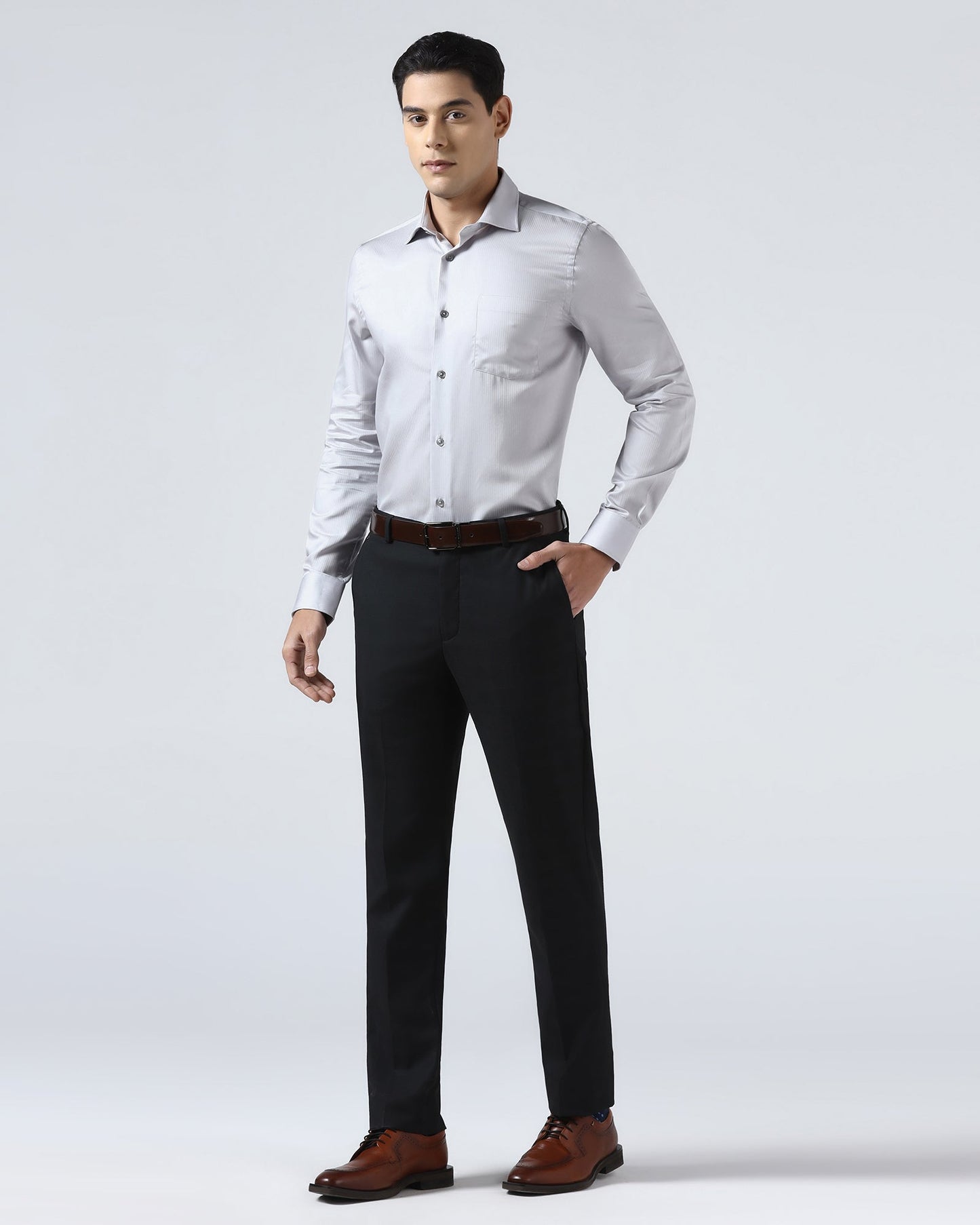 Light Grey Stripe Shirt - Syros