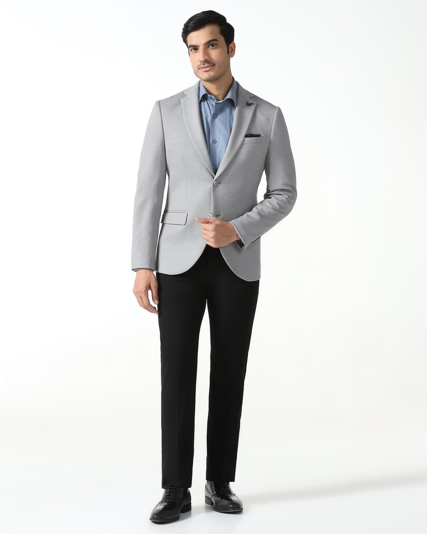 Light Grey Textured Blazer - Walker