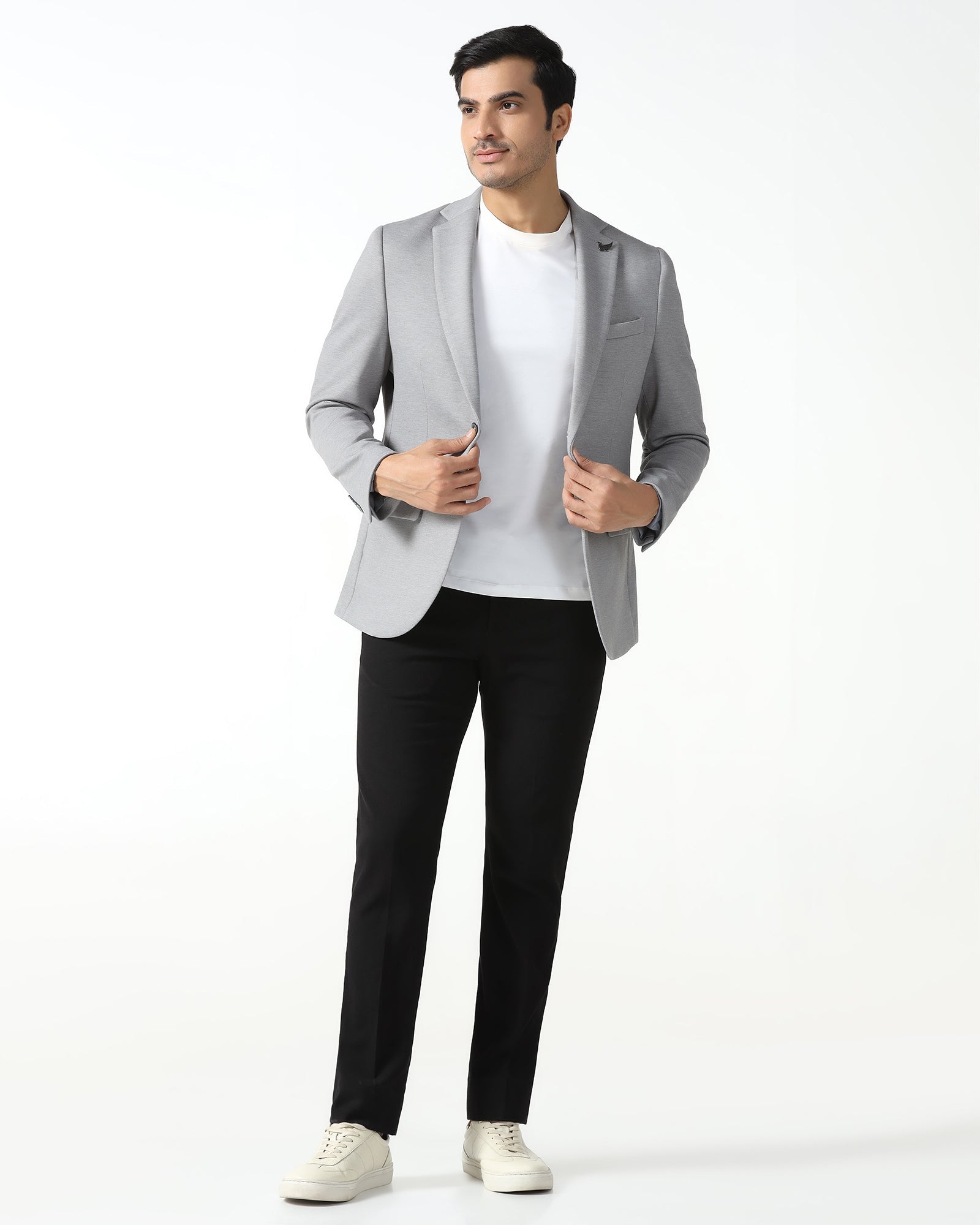 Light Grey Textured Blazer - Walker