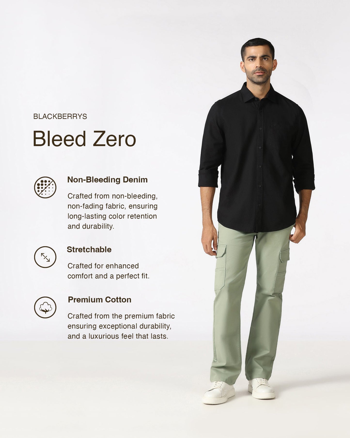 Light Olive Bleed Zero Straight Comfort Jeans - Hans