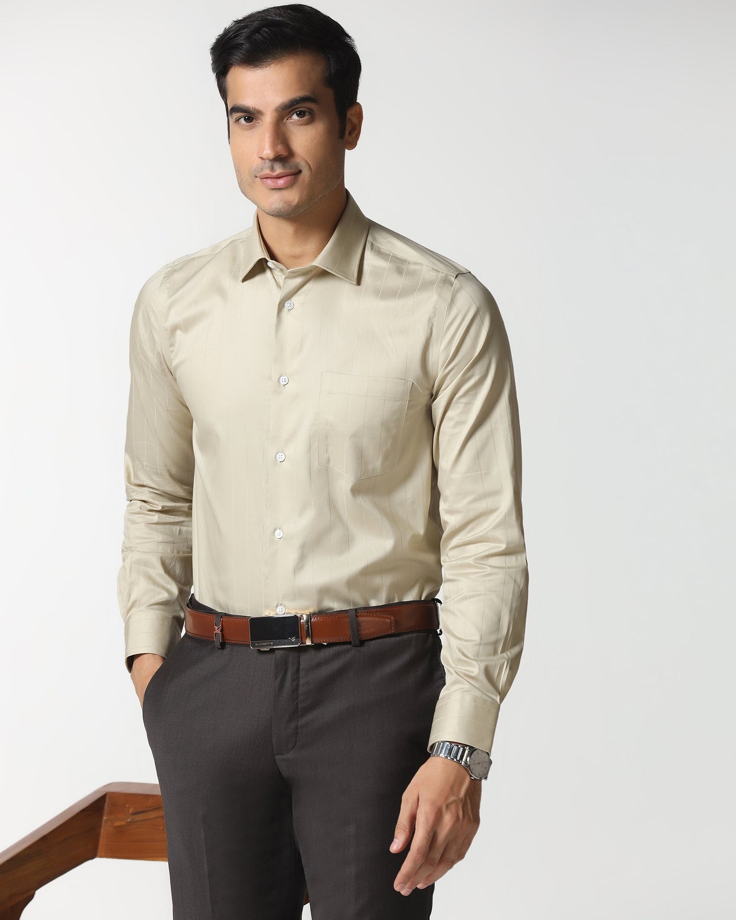 Light Olive Stripe Shirt - Epoxy