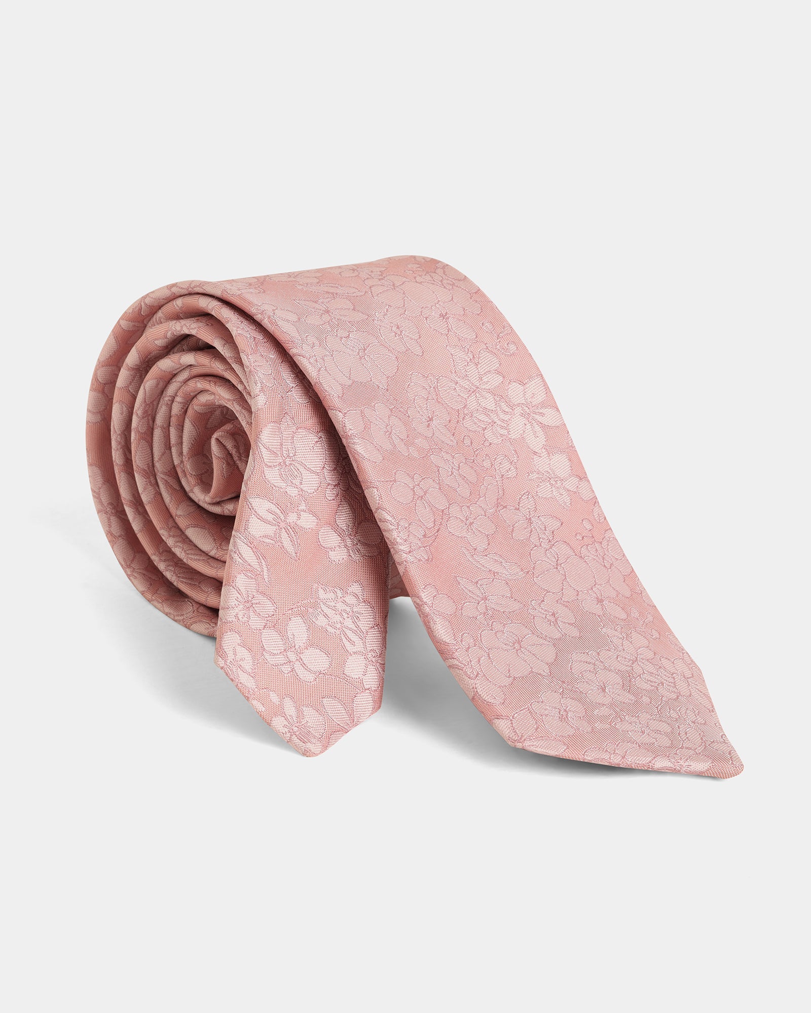 Light Pink Silk Printed Tie - Whitmore