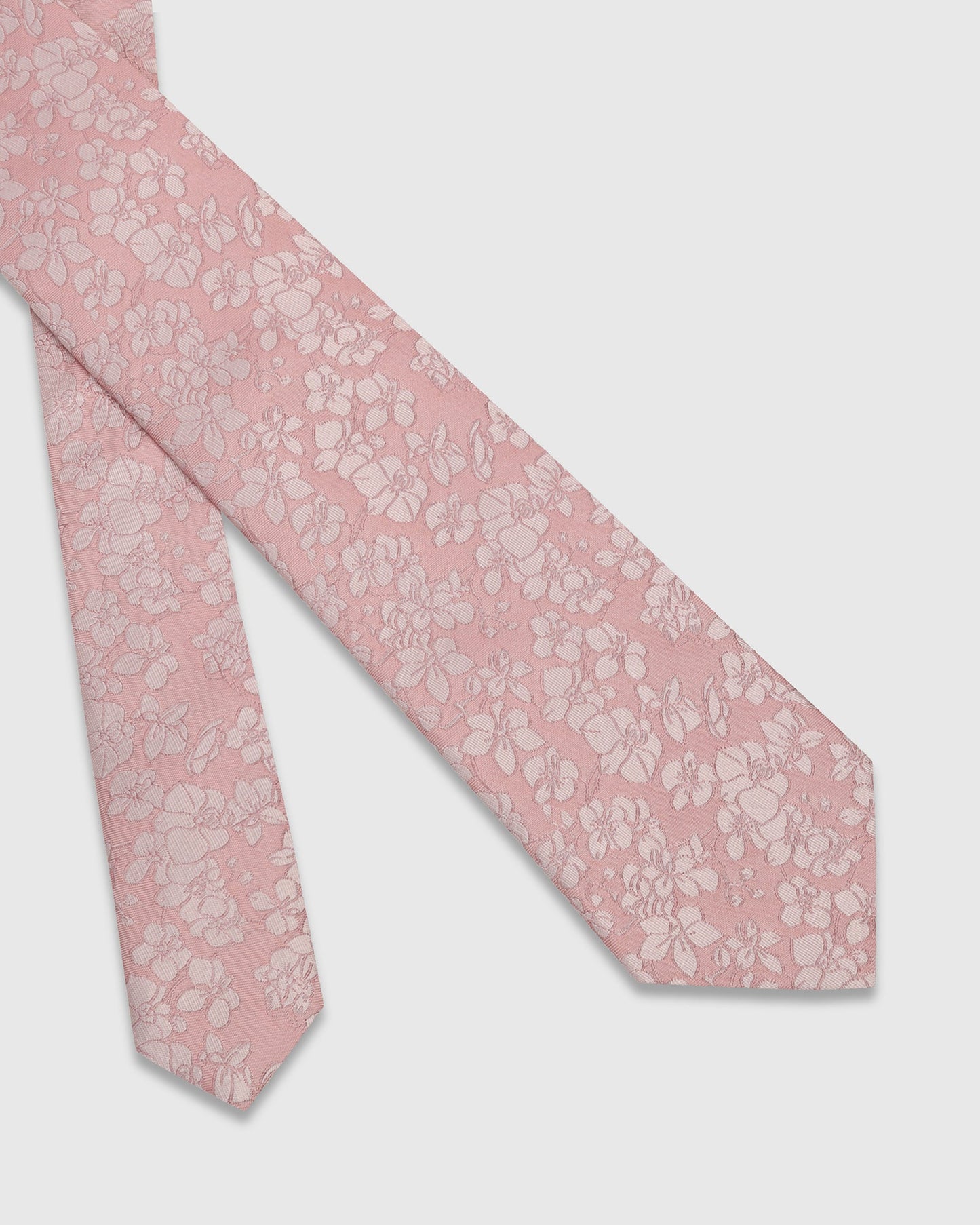 Light Pink Silk Printed Tie - Whitmore