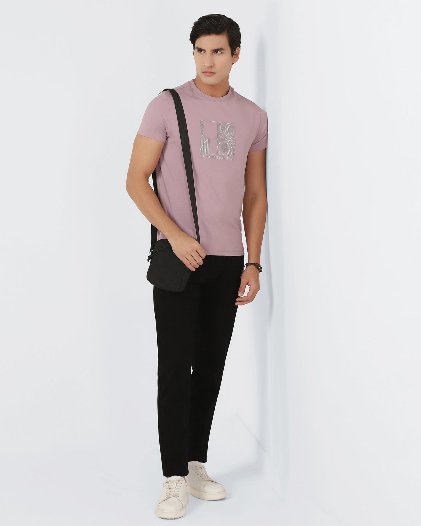 Lilac Crew Neck Printed T-Shirt - Sybill