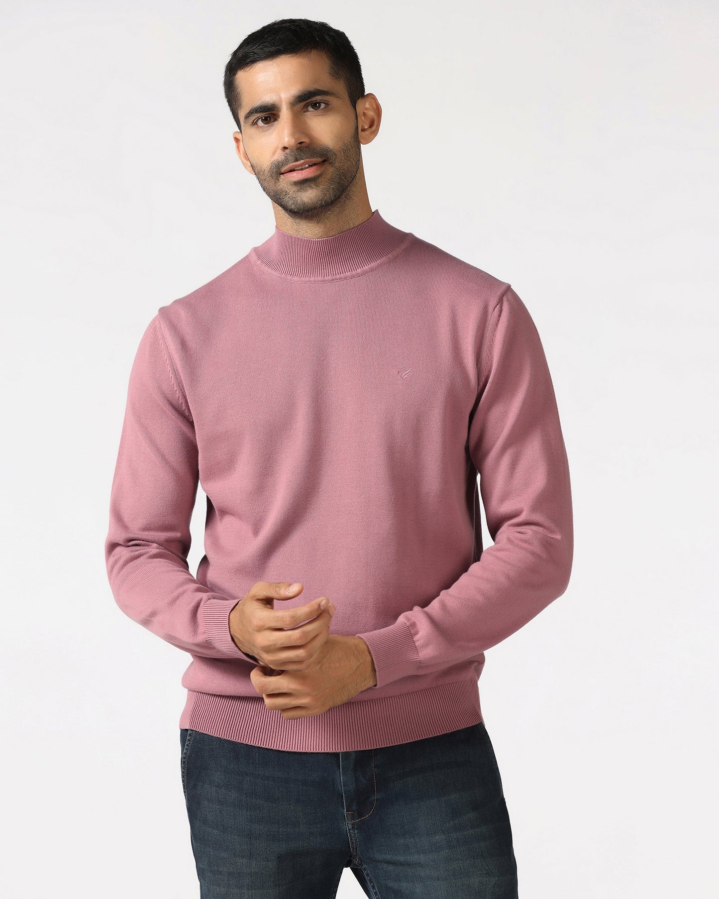 Lilac High Neck Solid Sweatshirt - Papa