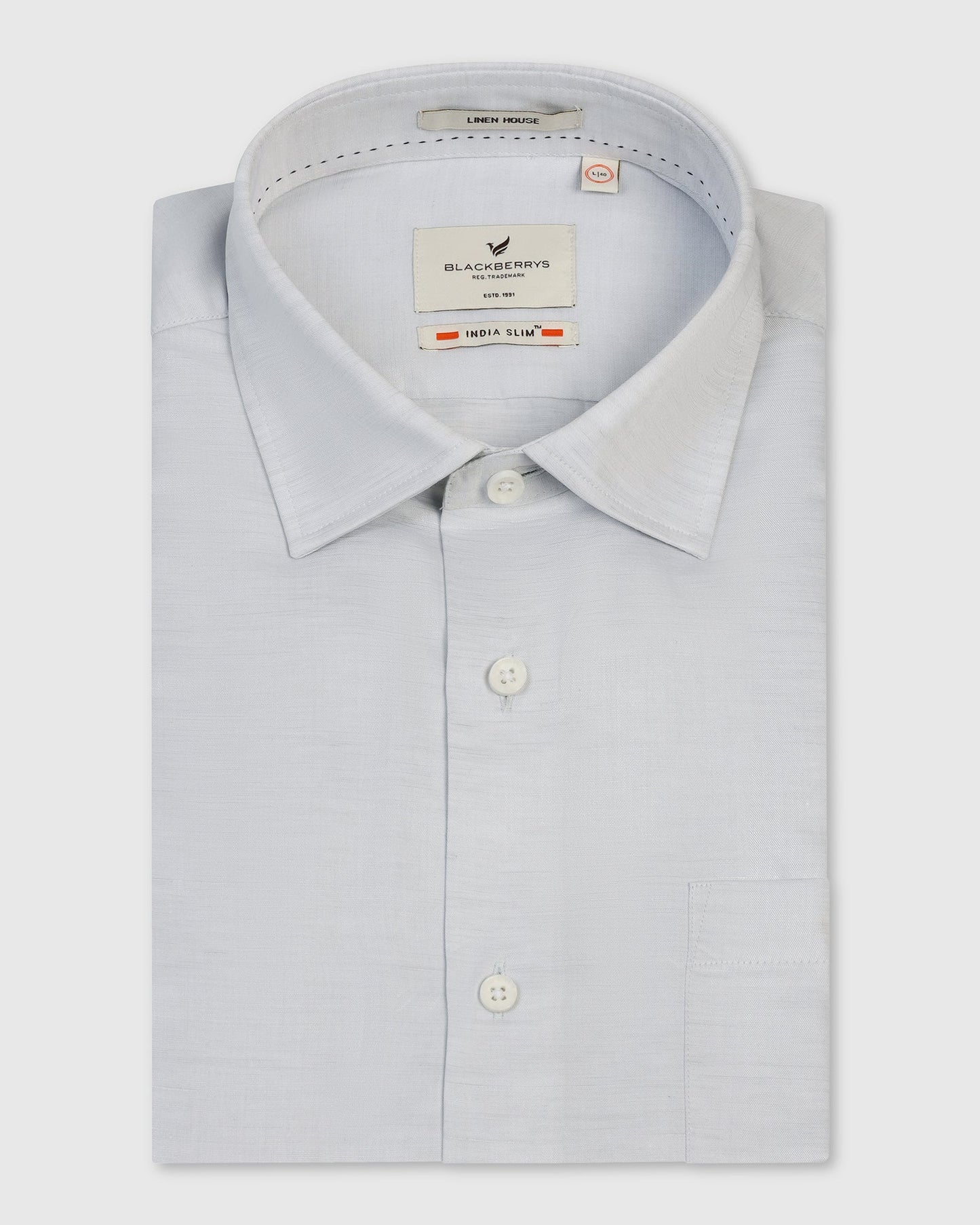 Linen Formal Ash Grey Solid Shirt - Save