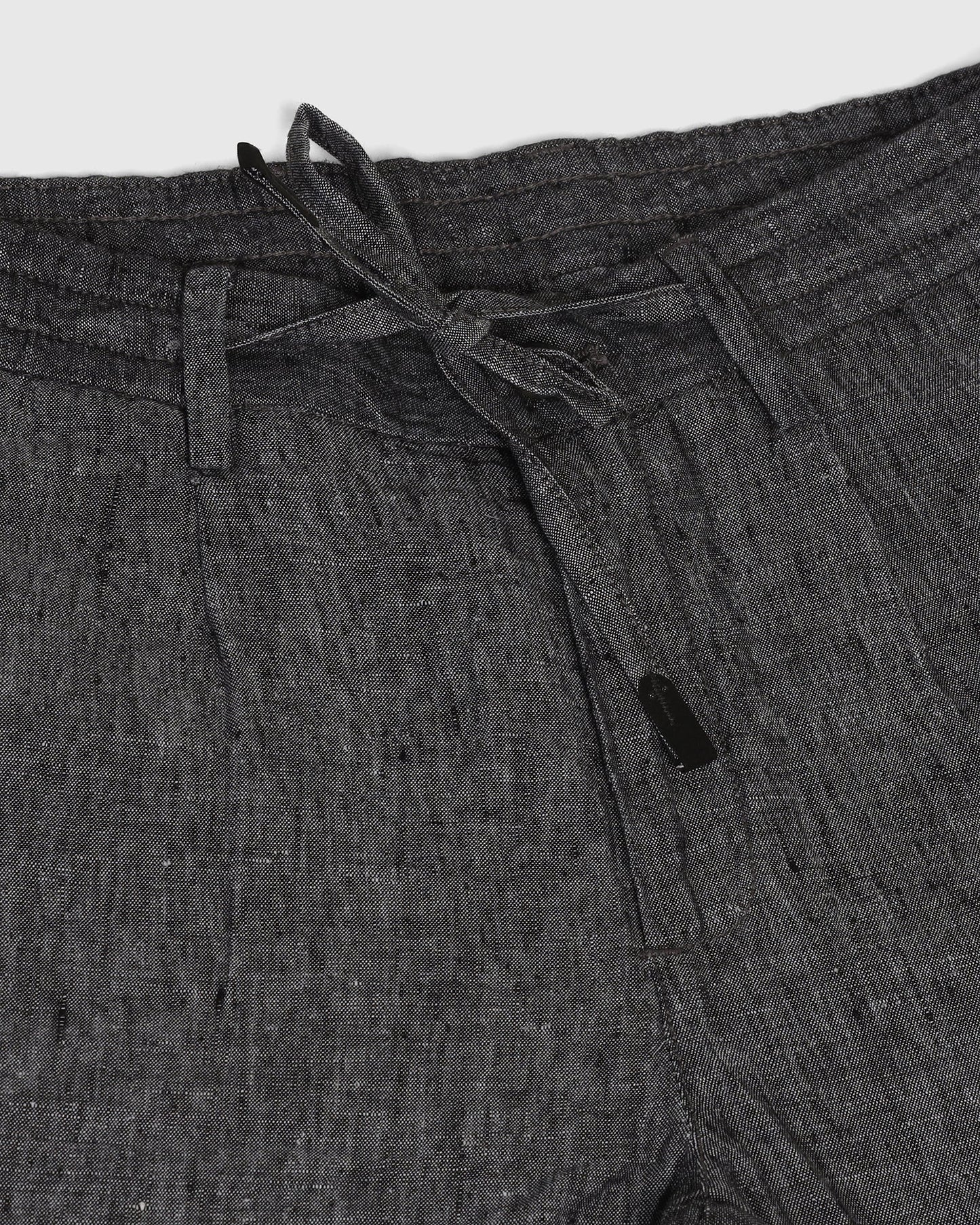 Linen Slim Comfort B-95 Casual Charcoal Solid Khakis - Chales