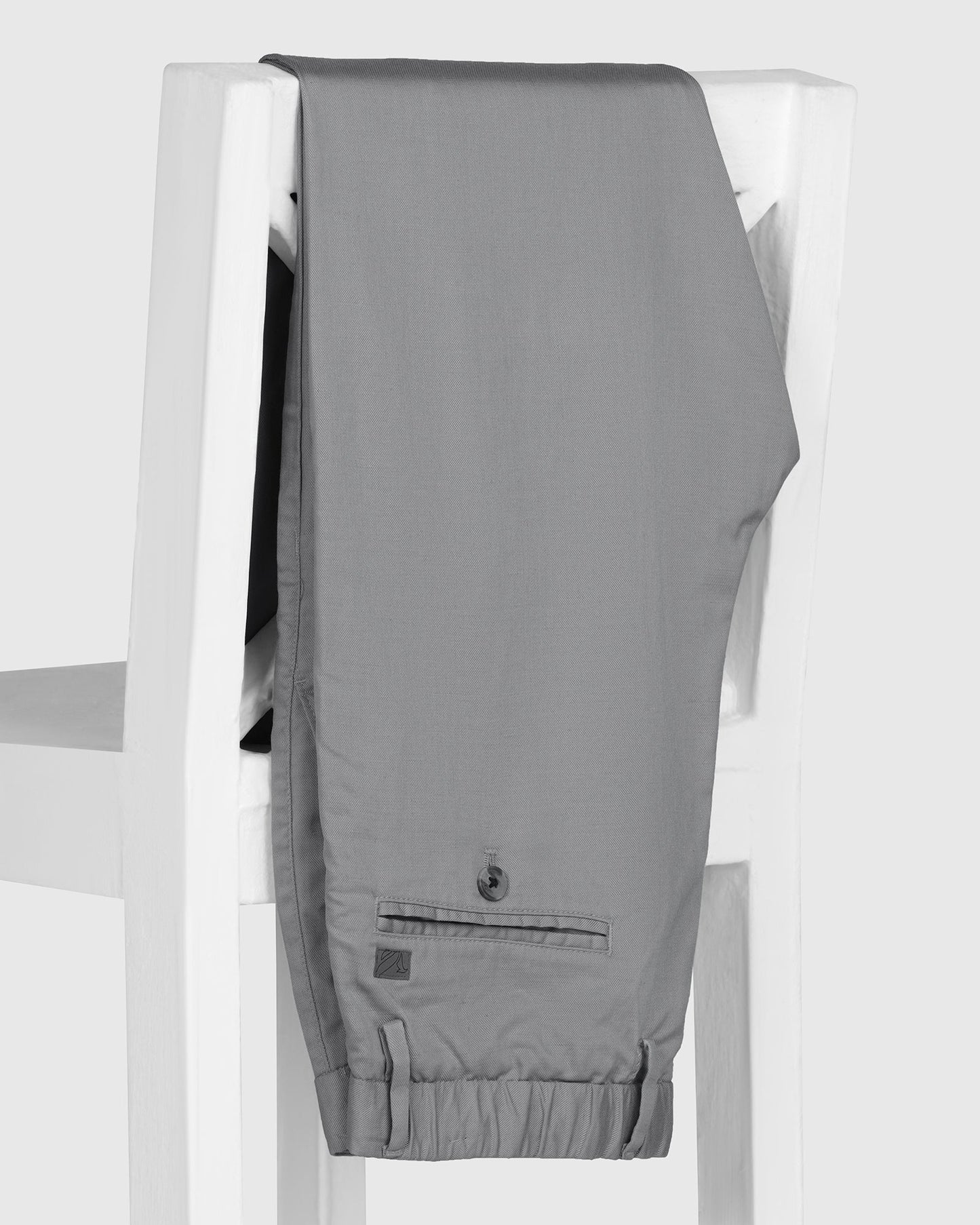 Linen Slim Comfort B-95 Casual Grey Solid Khakis - Edwin