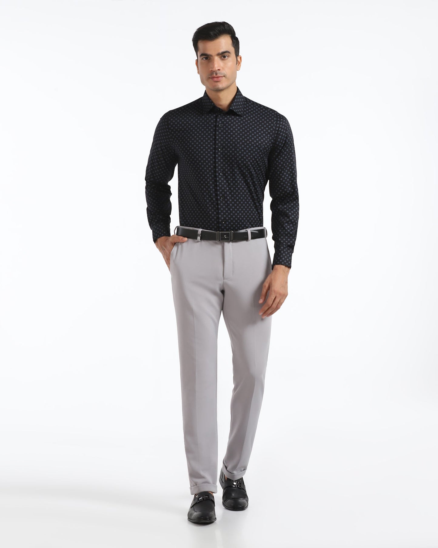 Formal Black Printed Shirt - Title