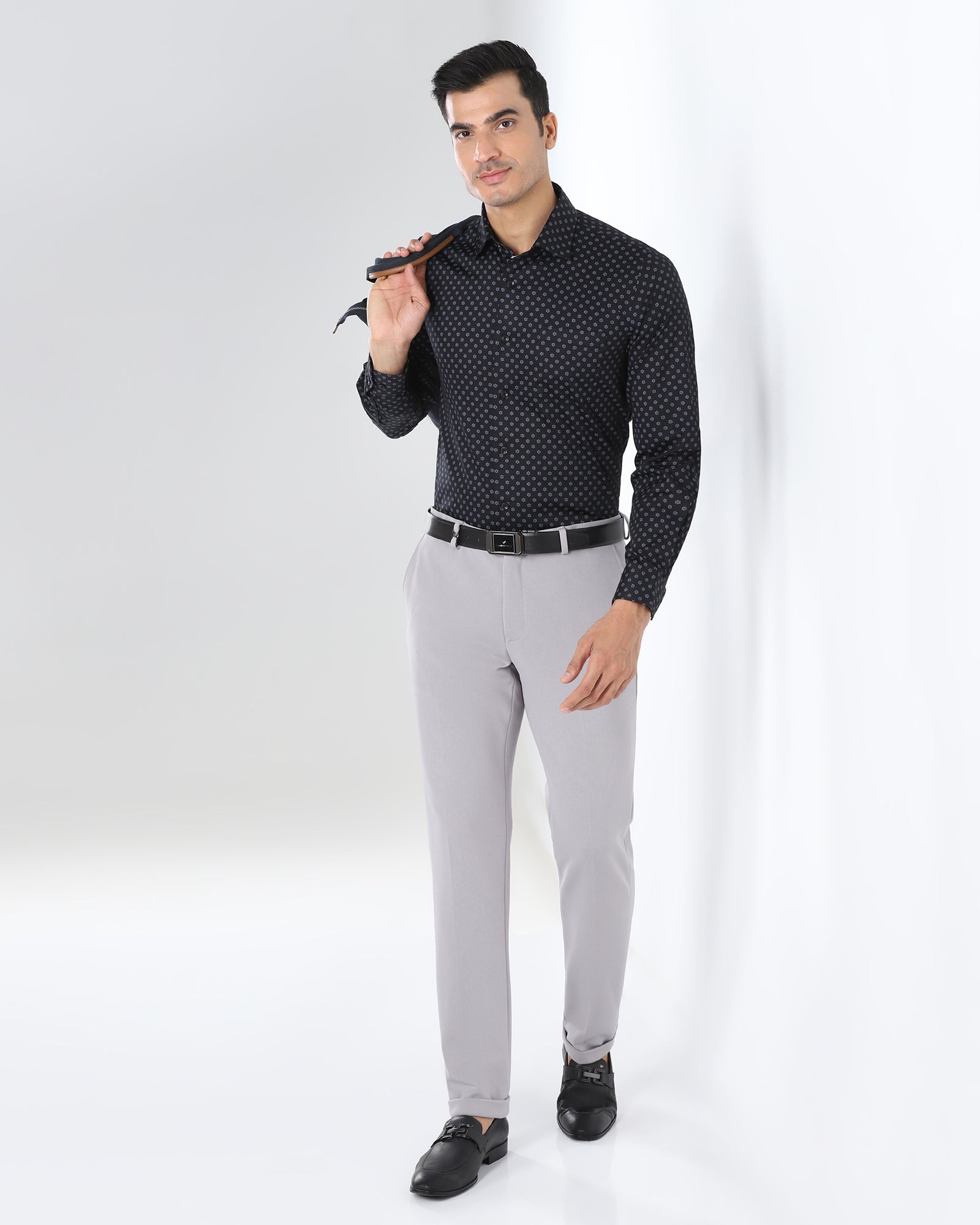 Formal Black Printed Shirt - Title