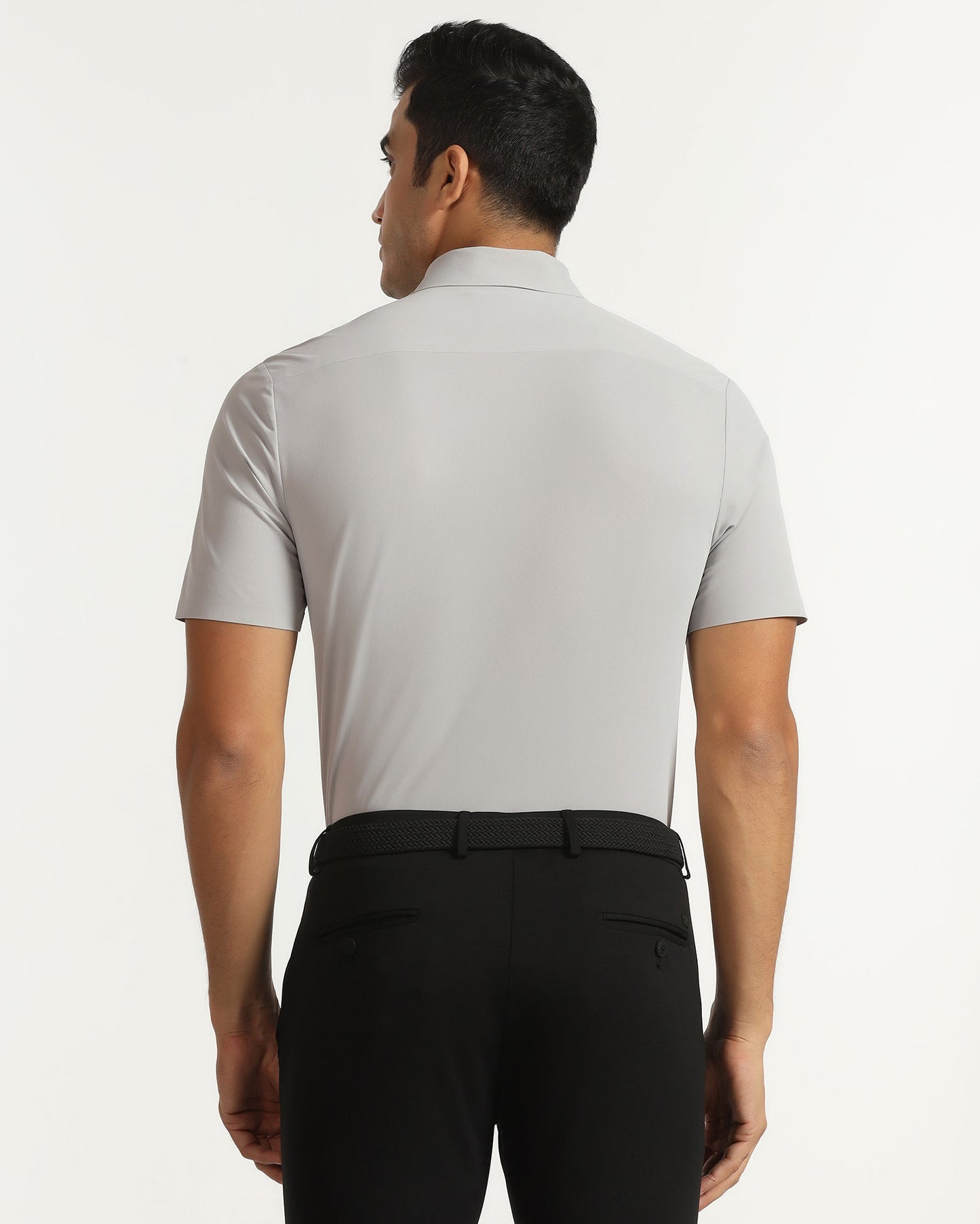 TechPro Formal Half Sleeve Grey Textured Shirt - Kanon